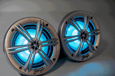 6.5" Coaxial Marine-Grade Speakers with Built-In Multi-Color RGB Lighting (Set of Two)