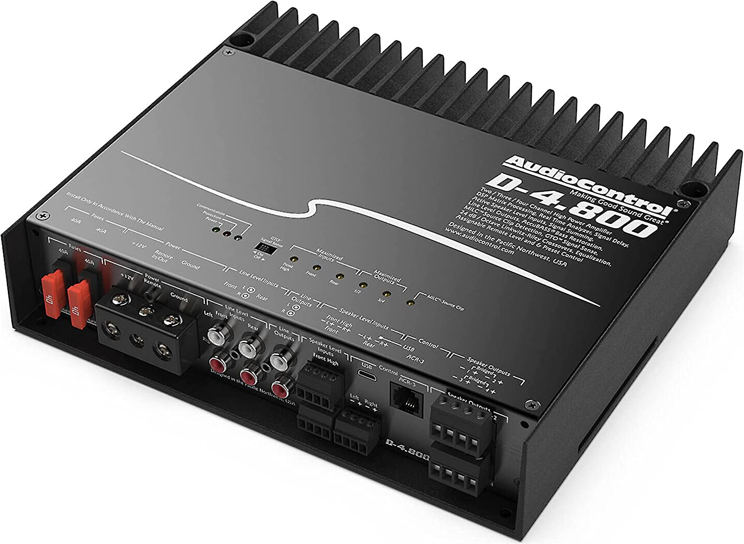 AudioControl D-4.800 4-Channel DSP Amplifier with Matrixing