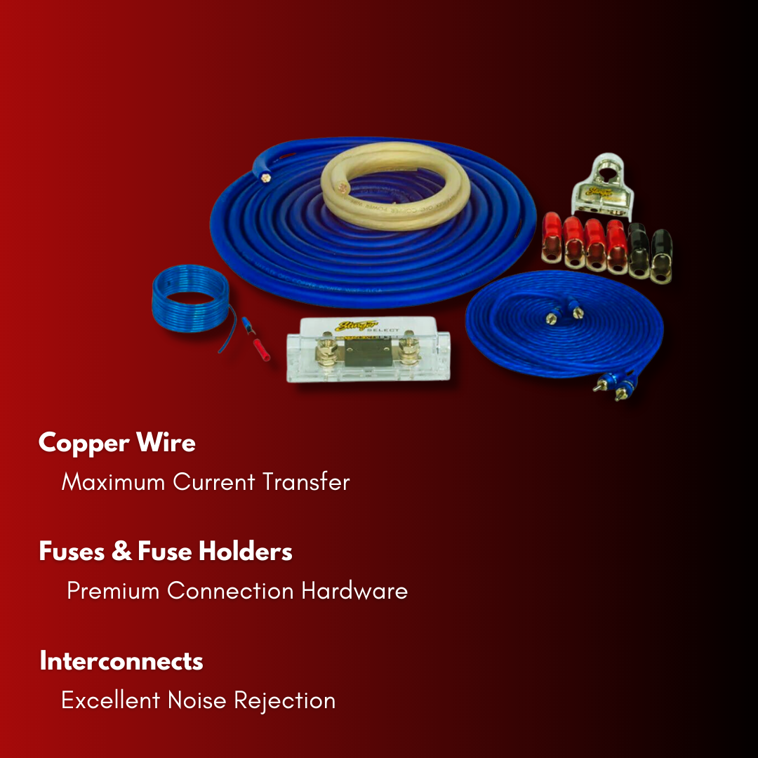 1/0 GA 2,400 Watt Complete Amplifier Copper Wiring Kit