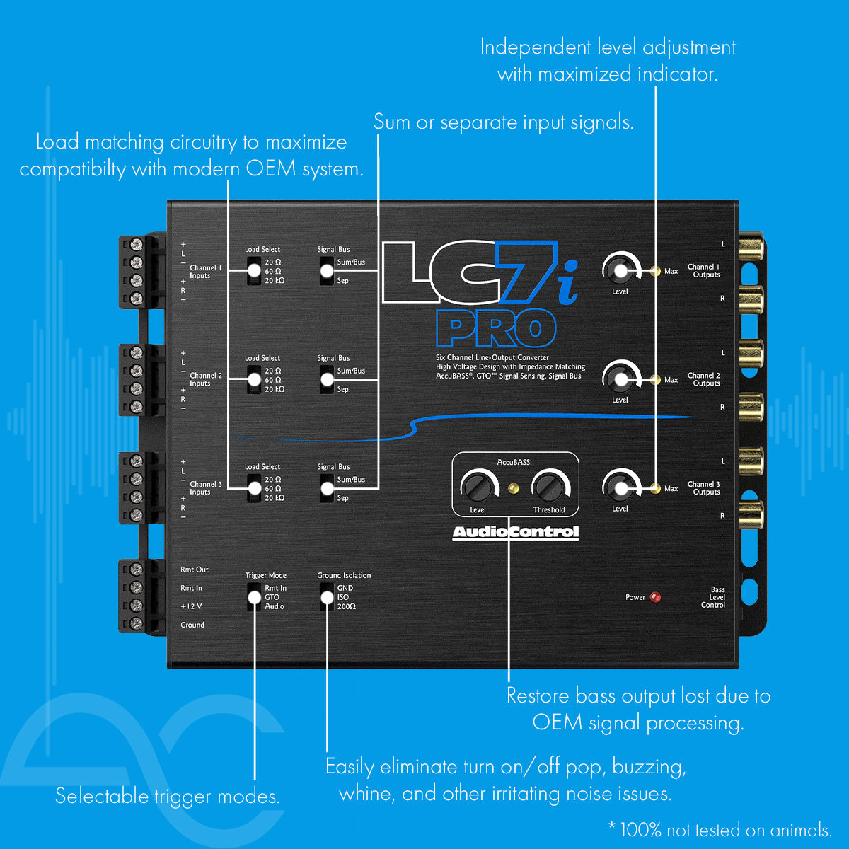 AudioControl LC7i PRO 6-Channel Line Output Converter with AccuBass