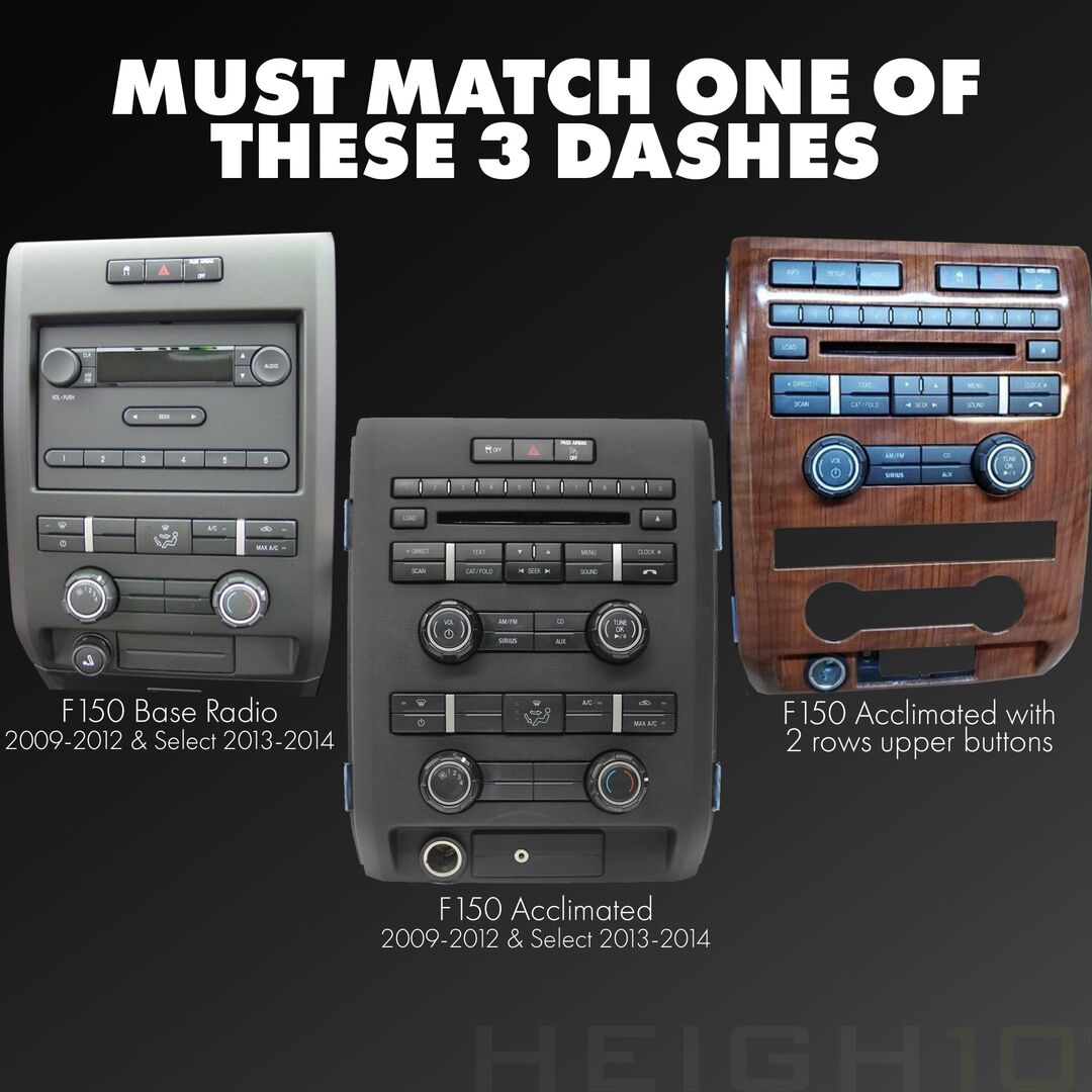 HEIGH10+ Ford F - 150 (2009 - 2014) 10" Plug - and - Play Radio Kit