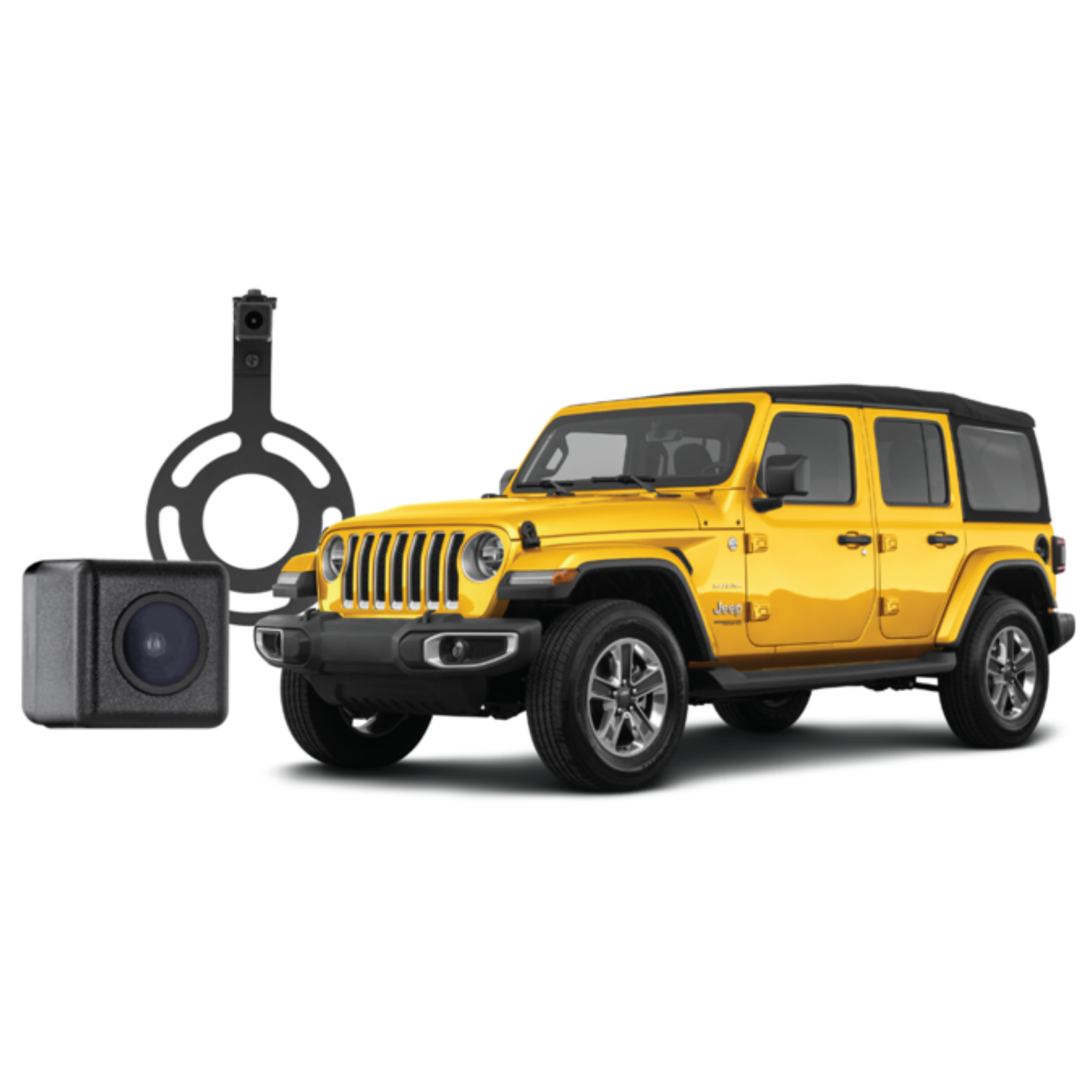 Jeep Wrangler JK (2007-2018) Backup Camera with Spare Tire Mount and Static Parking Lines
