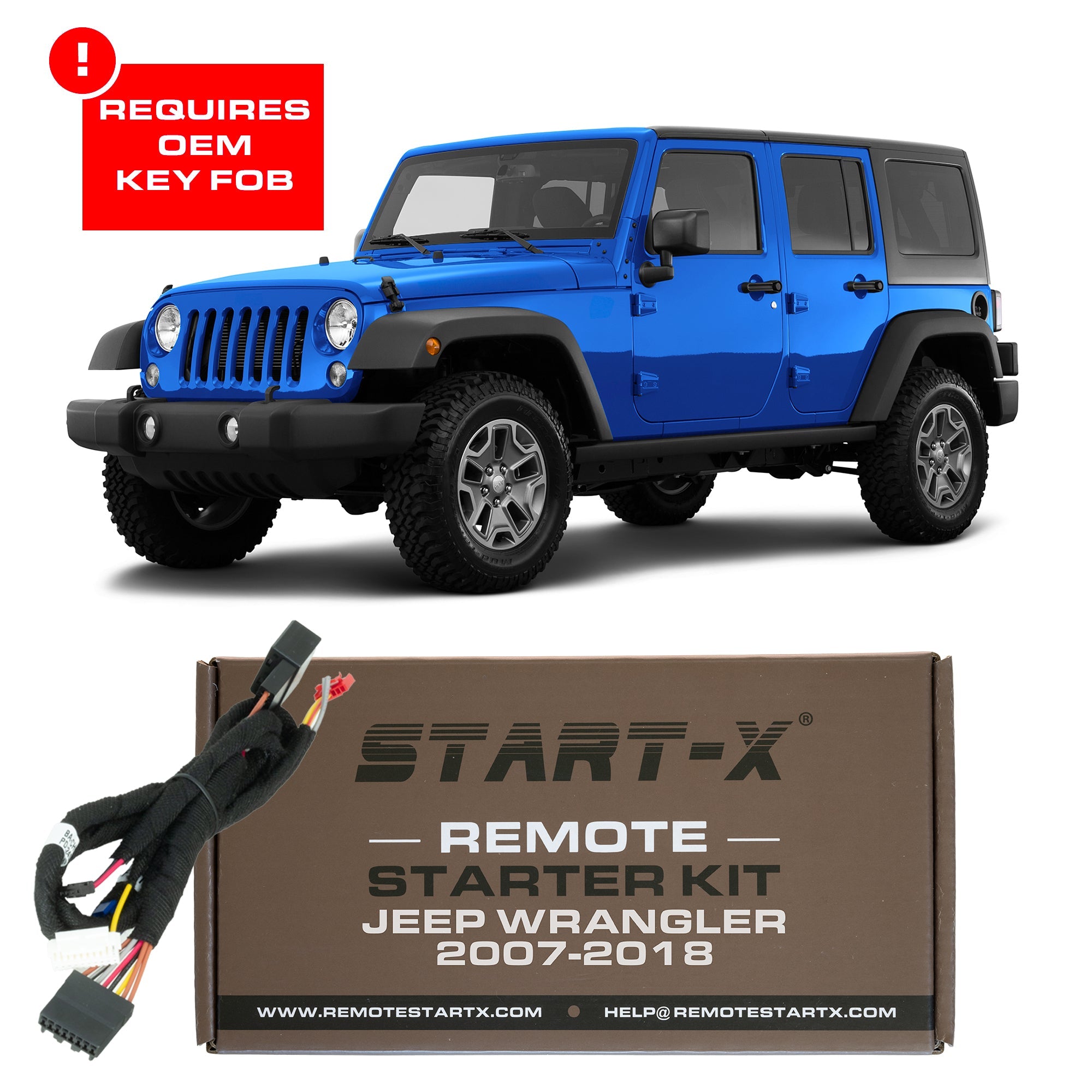 Start X Plug N Play Remote Starter Kit for Jeep Wrangler 2007 2018 Key Start