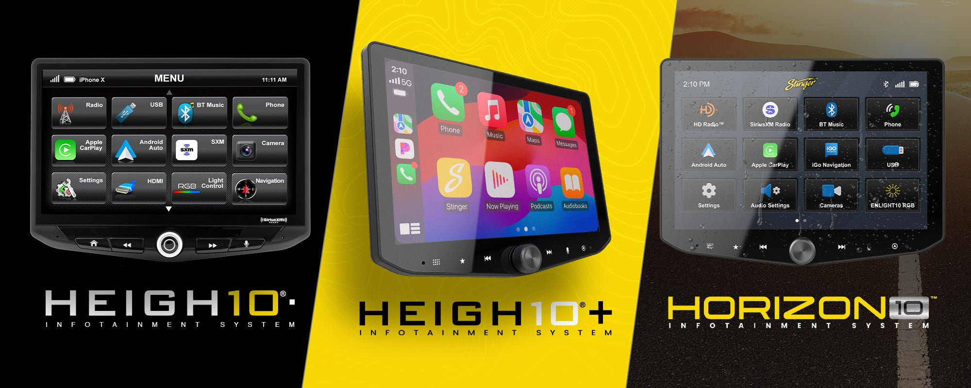 Car Stereo Buying Guide: Comparing the HEIGH10/HEIGH10+/HORIZON10 Infotainment Radios - Stinger