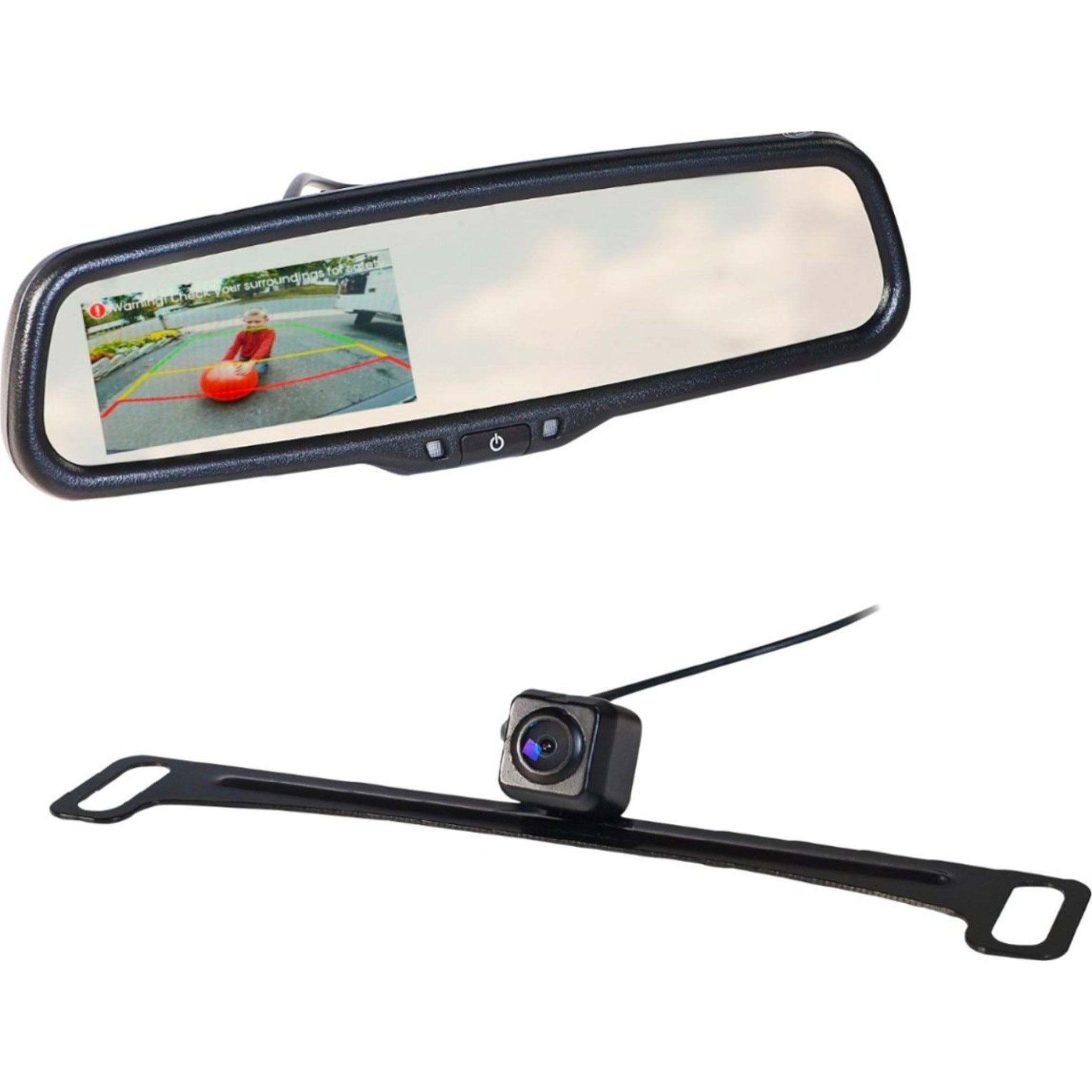 4.3" Replacement Rear-View Mirror Monitor with Backup Camera Kit