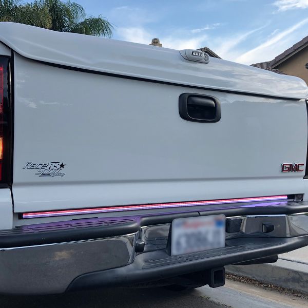 48" Triple Row LED Truck Tailgate Light Bar with Sequential Amber Turn Signals by Race Sport Lighting