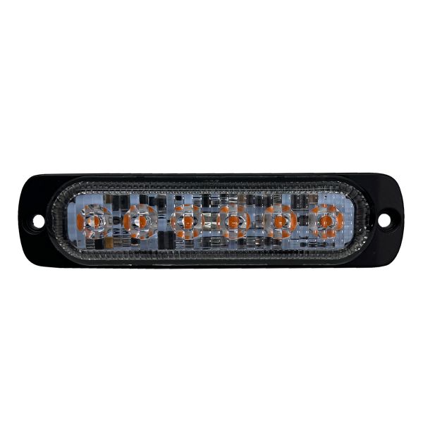 6 - LED Ultra Slim Flush Mount 19 - Flash Pattern Marker Strobe Light (Amber) by Race Sport Lighting