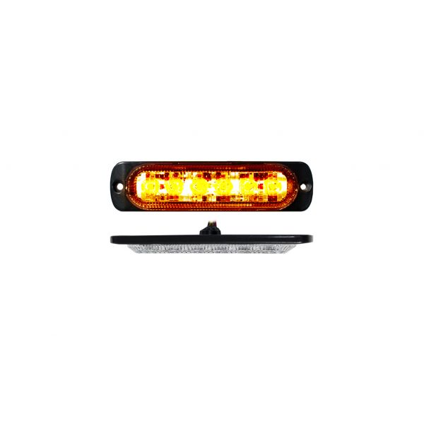 6 - LED Ultra Slim Flush Mount 19 - Flash Pattern Marker Strobe Light (Amber) by Race Sport Lighting