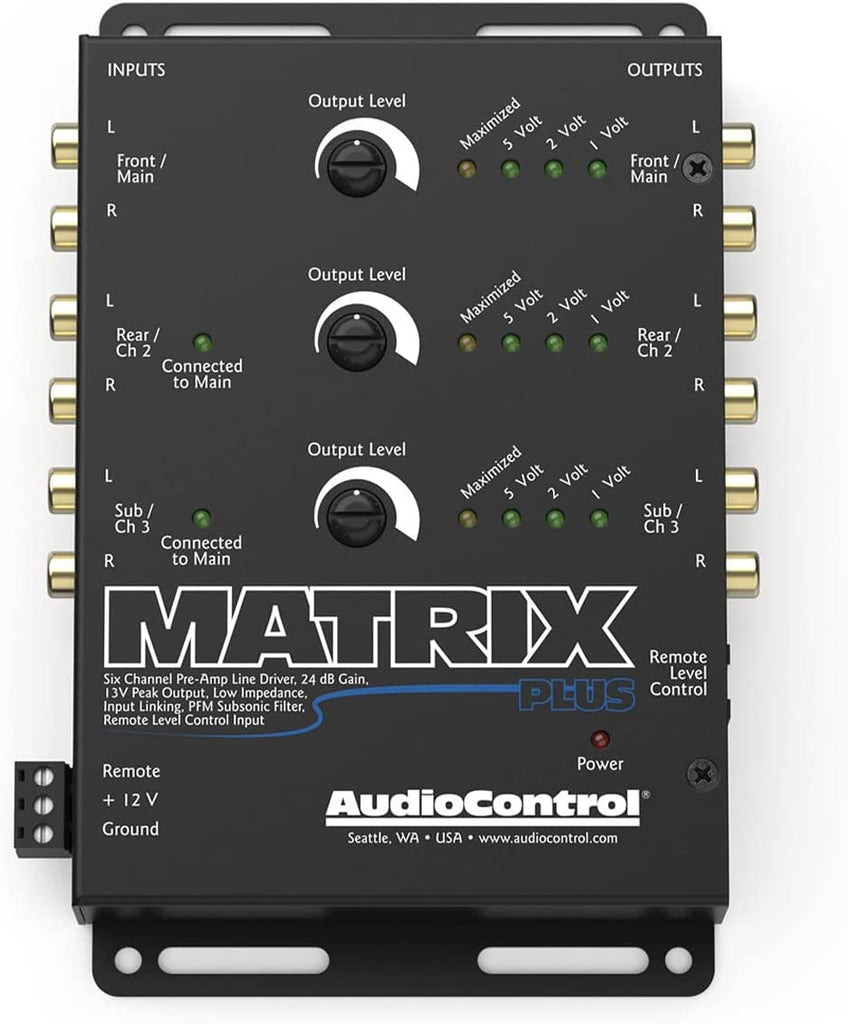 AudioControl Matrix Plus Black 6-Channel Line Driver with Remote Level  Control Input