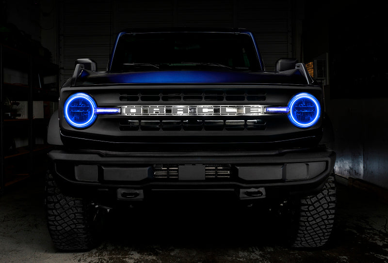 Oracle 21-22 Ford Bronco Headlight Halo Kit w/DRL Bar - Base Headlights -w/RF Controller NO RETURNS