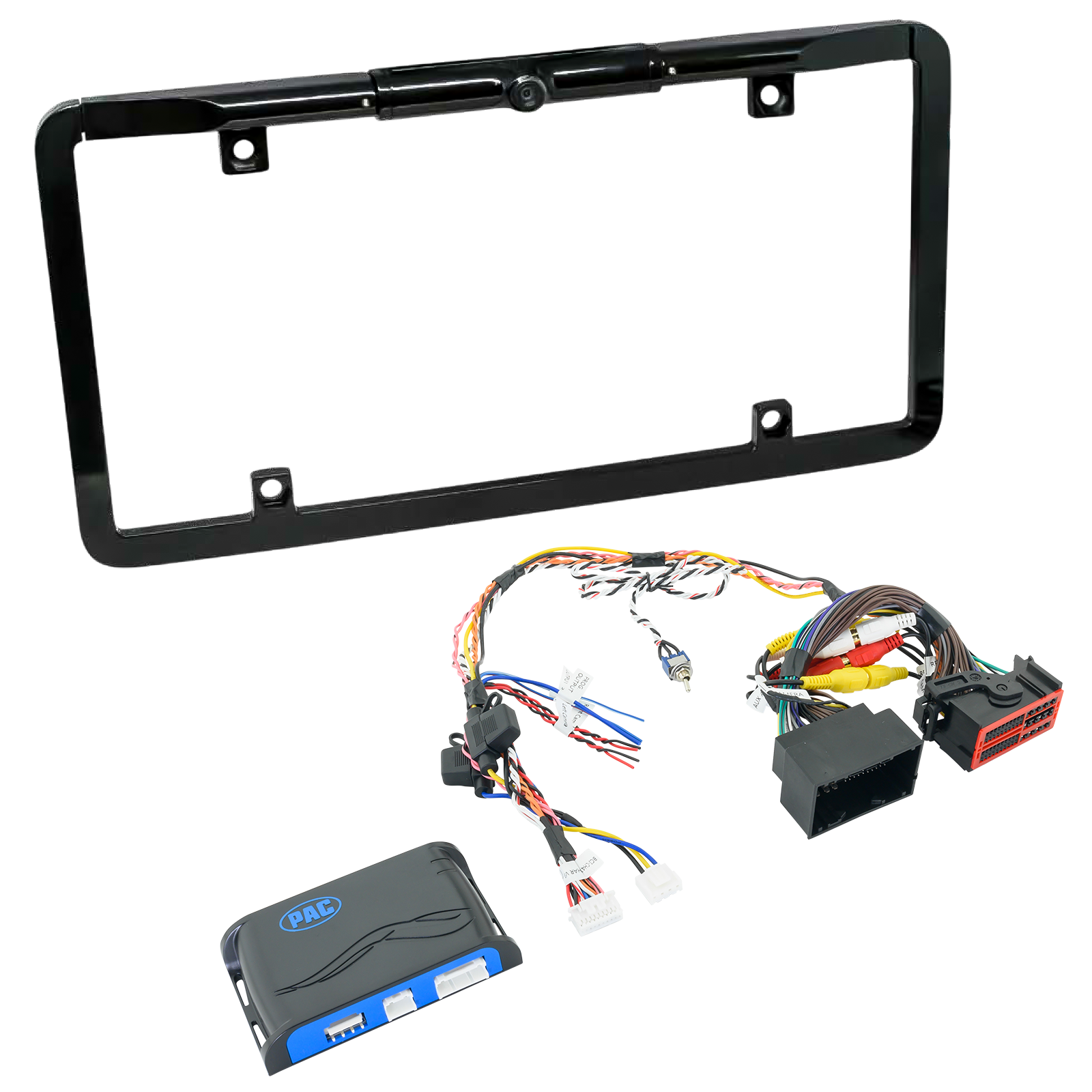 Dodge Challenger/Charger (2015-2019) License Plate Backup Camera Kit with Navigation Unlock Interface