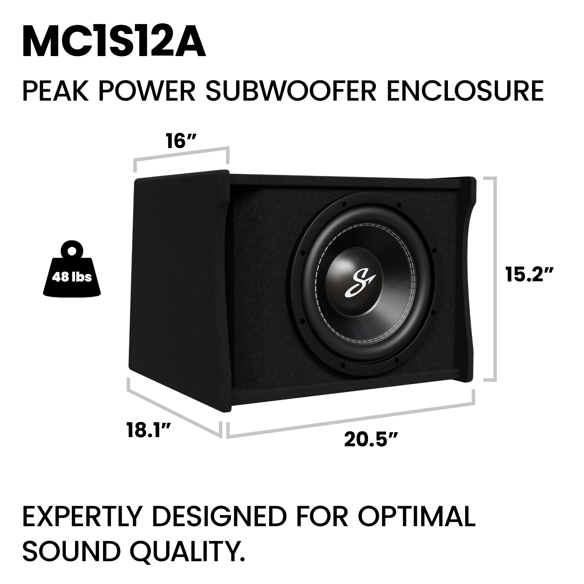 Stinger Audio Party Pack - Single 12" 700W (RMS)/1200W (Max) Loaded Ported Subwoofer Enclosure + Amplifier + Amp Wiring Kit