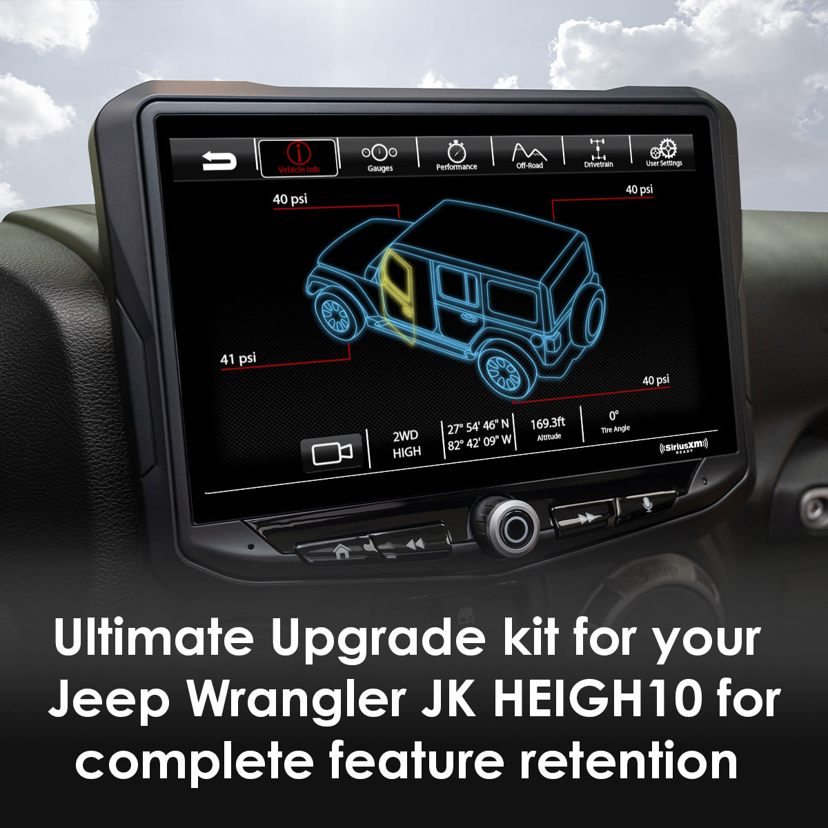 Jeep Wrangler JK (2011-18) HEIGH10 10-in Radio Kit, Fully