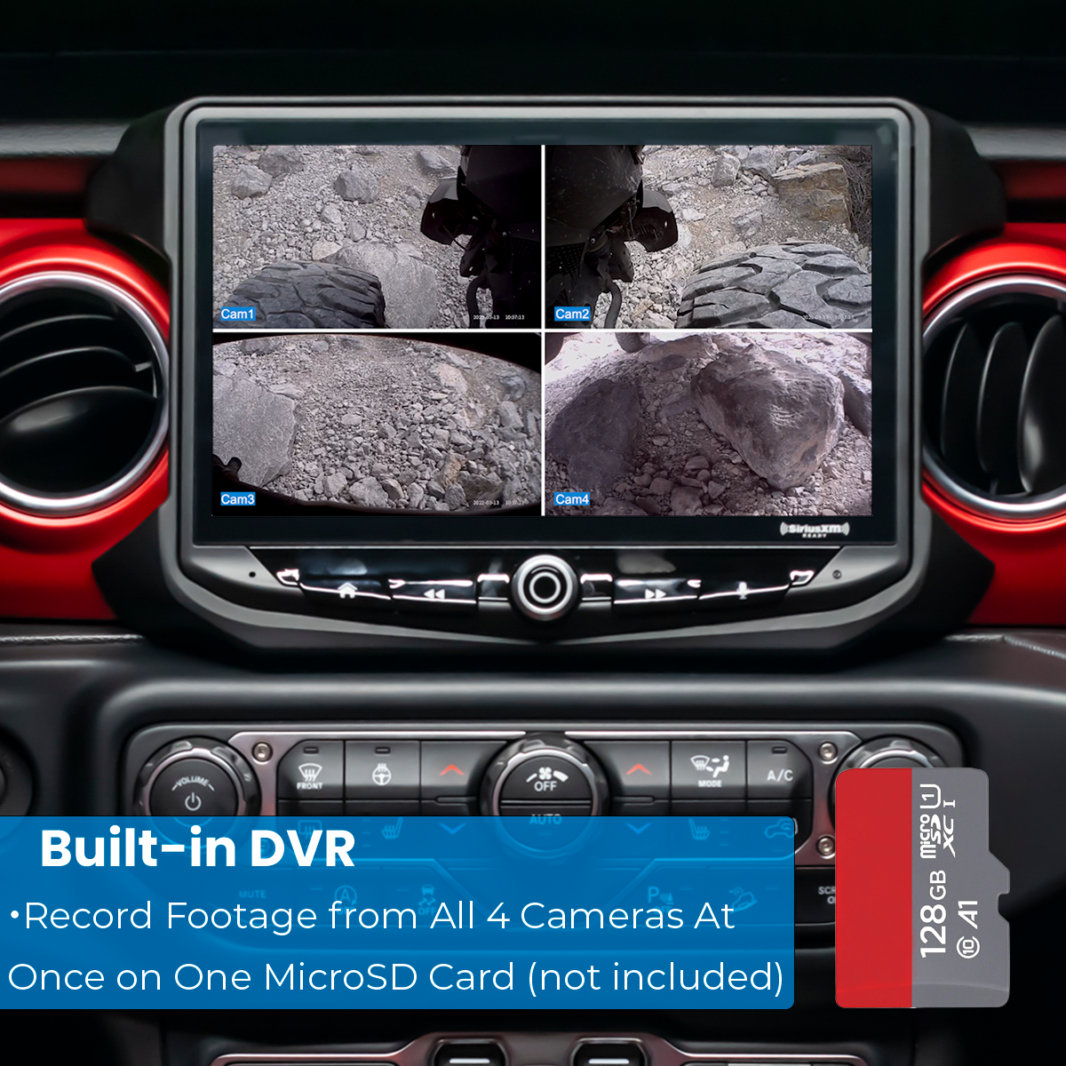 Off-Roading Monitoring Kit with Integrated DVR & Four-Camera System