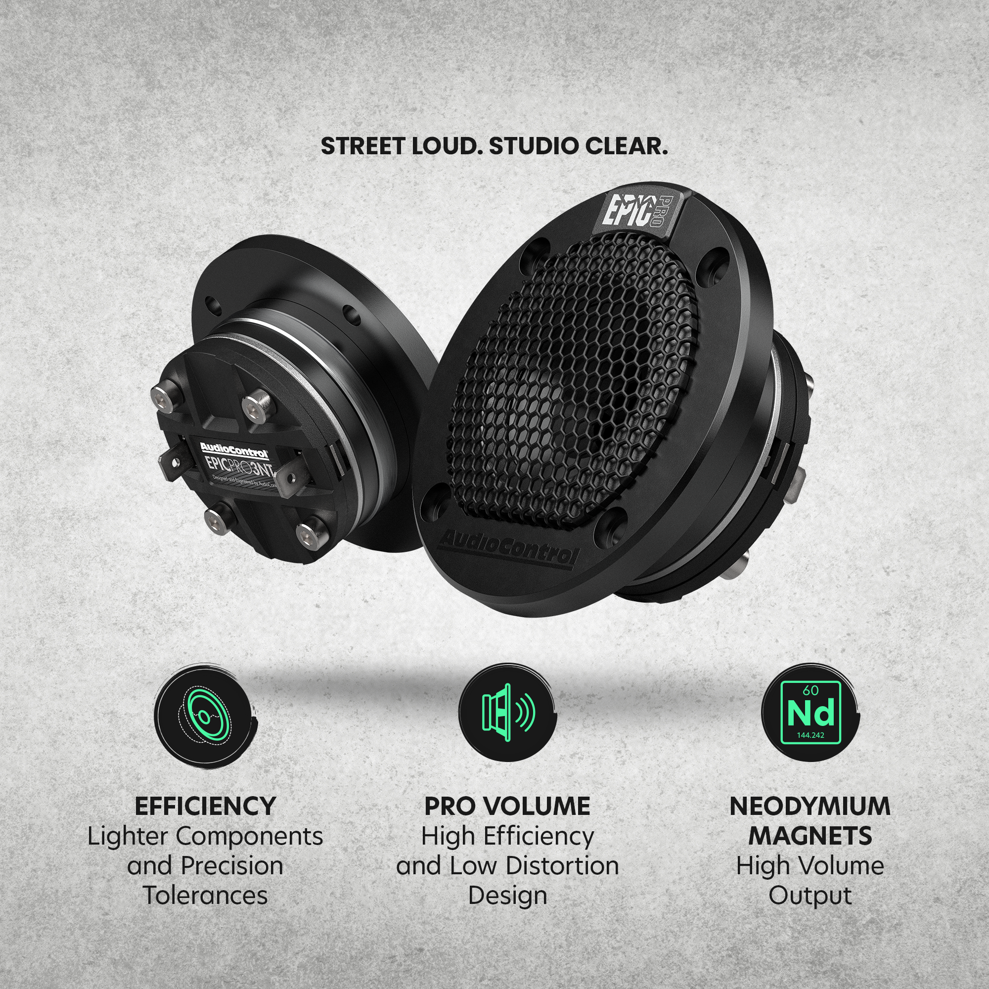 AudioControl Epic PRO Series 3" Neodymium Tweeters, 140W RMS/180W Max (Pair)