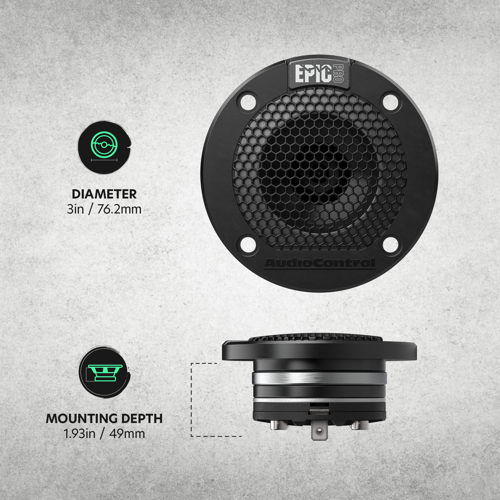 AudioControl Epic PRO Series 3" Neodymium Tweeters, 140W RMS/180W Max (Pair)