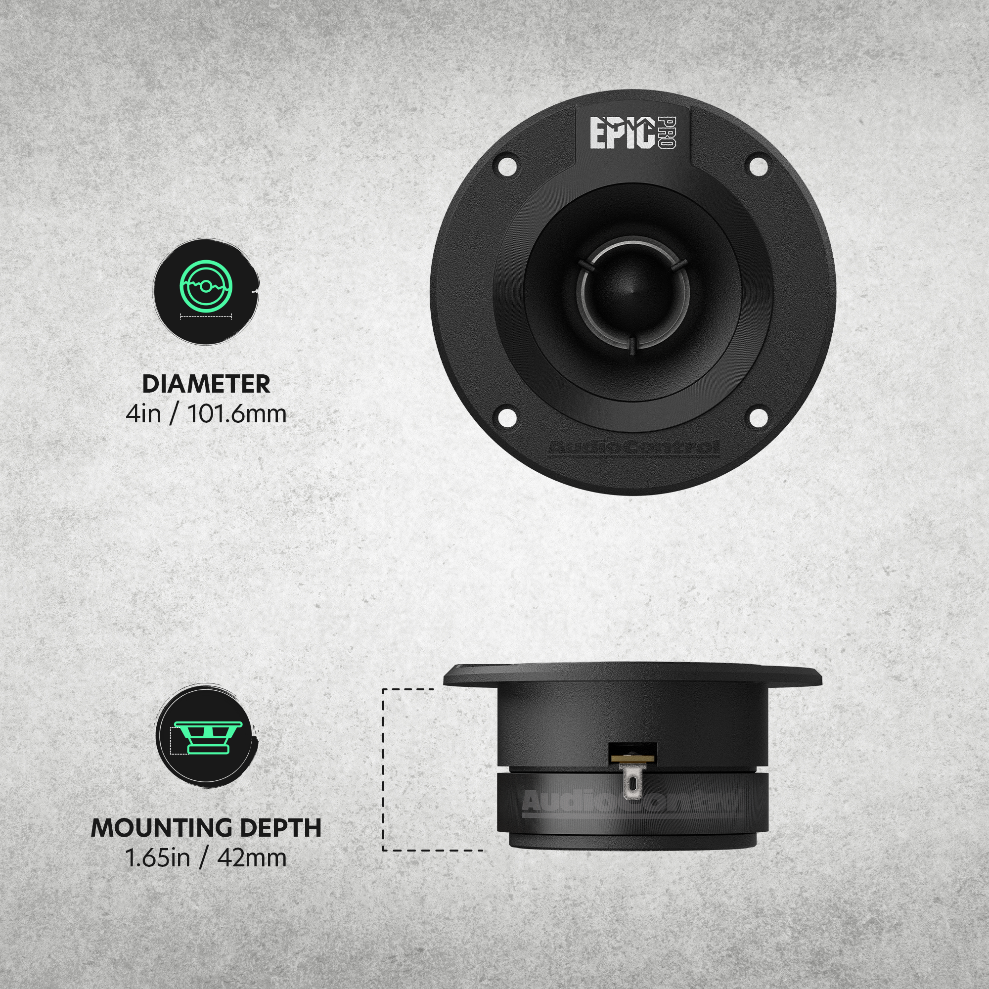 AudioControl Epic PRO Series 4" Bullet Tweeters, 80W RMS/120W Max (Pair)