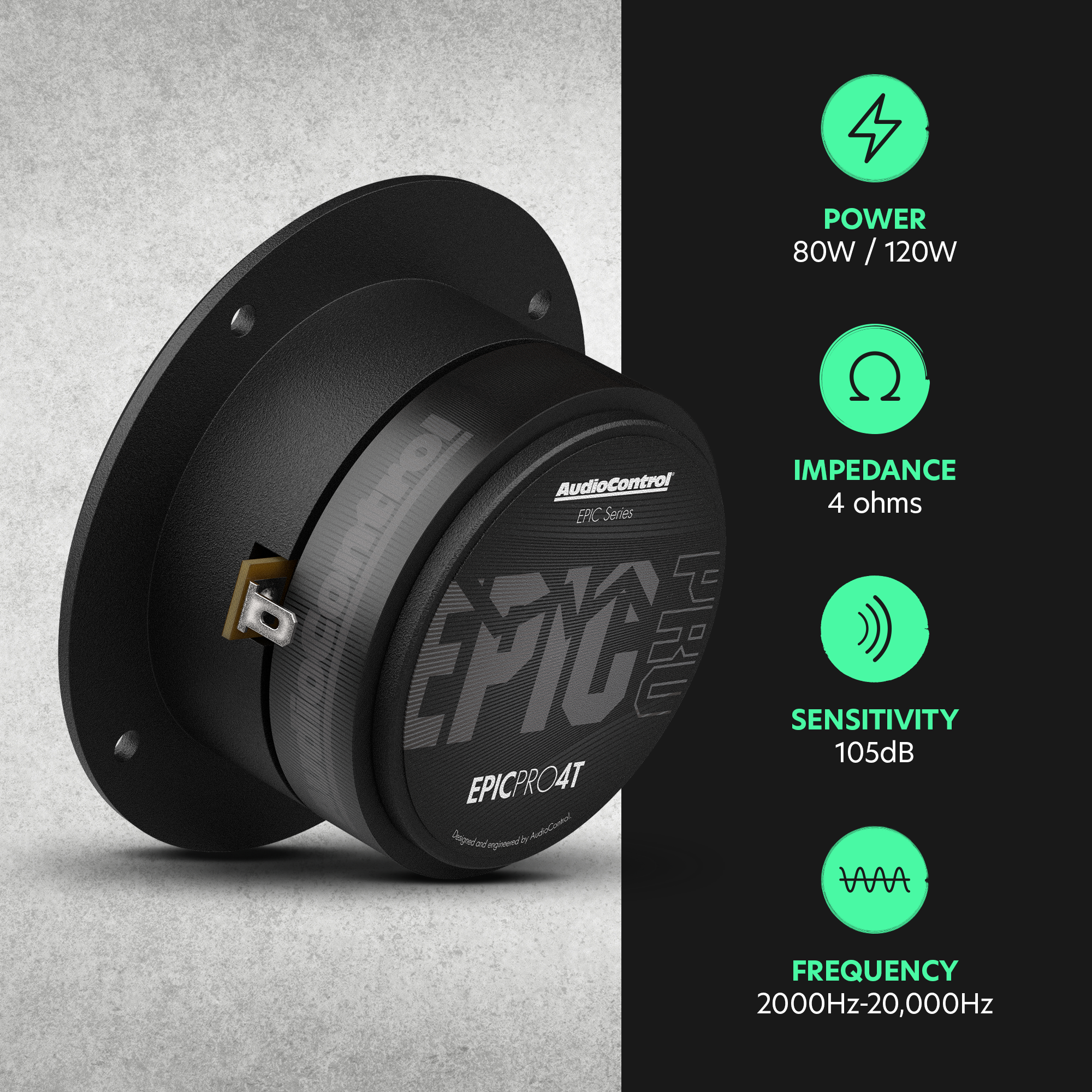 AudioControl Epic PRO Series 4" Bullet Tweeters, 80W RMS/120W Max (Pair)