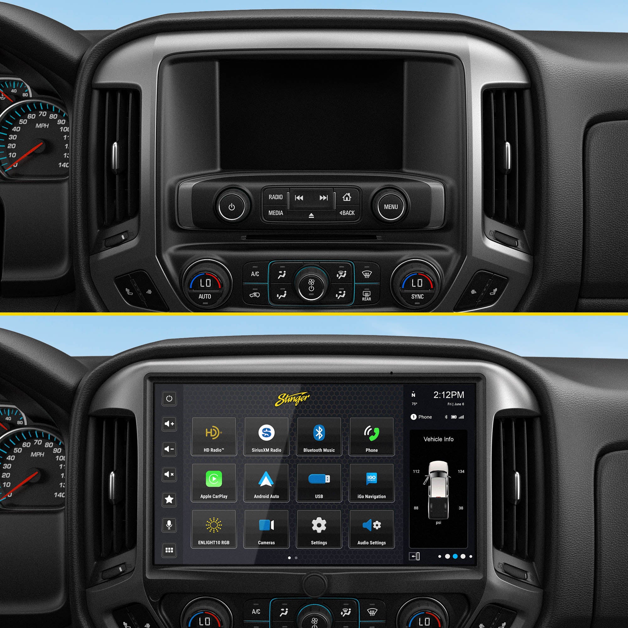 HORIZON12 Chevy Silverado/GMC Sierra (2014-2018) 12.8" Radio Plug-&-Play Kit