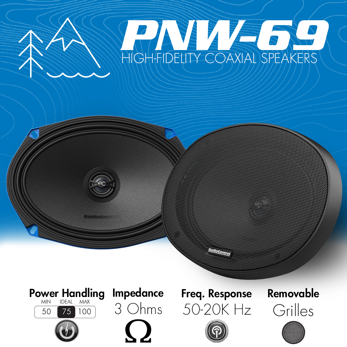 AudioControl PNW Series 6x9" 100 Watt (RMS) High-Fidelity Component Speakers (Pair)