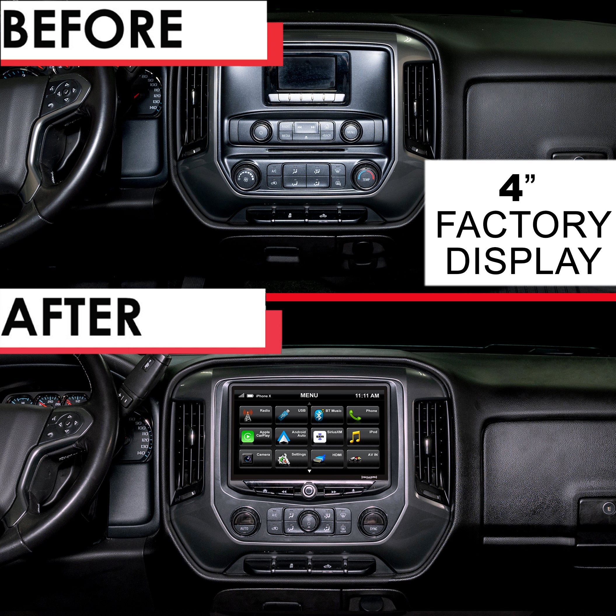 HEIGH10 Chevy Silverado/GMC Sierra (2014-2018) 10" Radio Kit with Universal Wireless Backup Camera