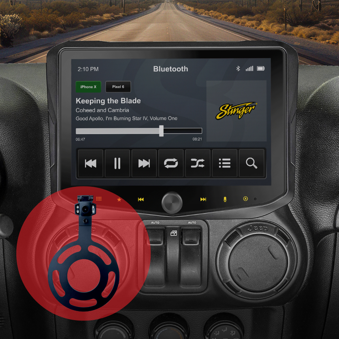 HEIGH10+ Jeep Wrangler JK (2011-2018) 10" Radio Fully Integrated Kit with Backup Camera & Spare Tire Mount