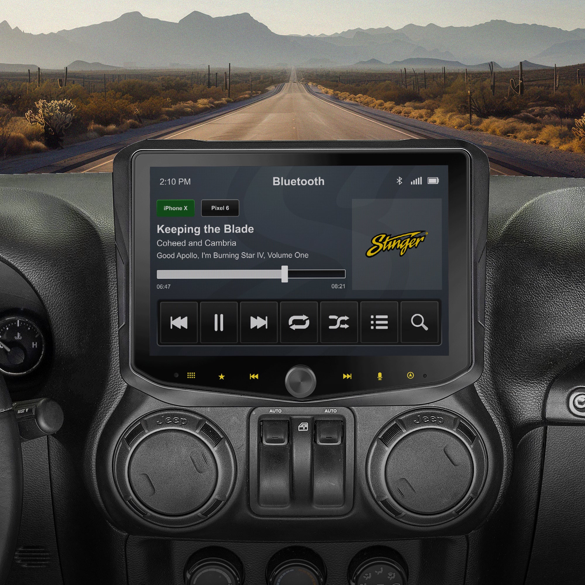 HEIGH10+ Jeep Wrangler JK (2011-2018) 10" Radio Fully Integrated Kit | Displays Vehicle Information and Off-Road Mode