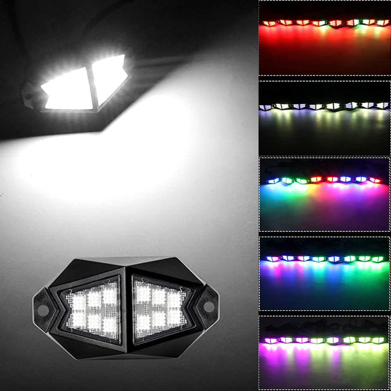 COLORTRAIL 4-Pod RGB+W Rock Light Expansion Pack for RSDK4 & RSDK8 Kits, Daisy Chain Connections by Race Sport Lighting - ENLIGHT10 App Compatible