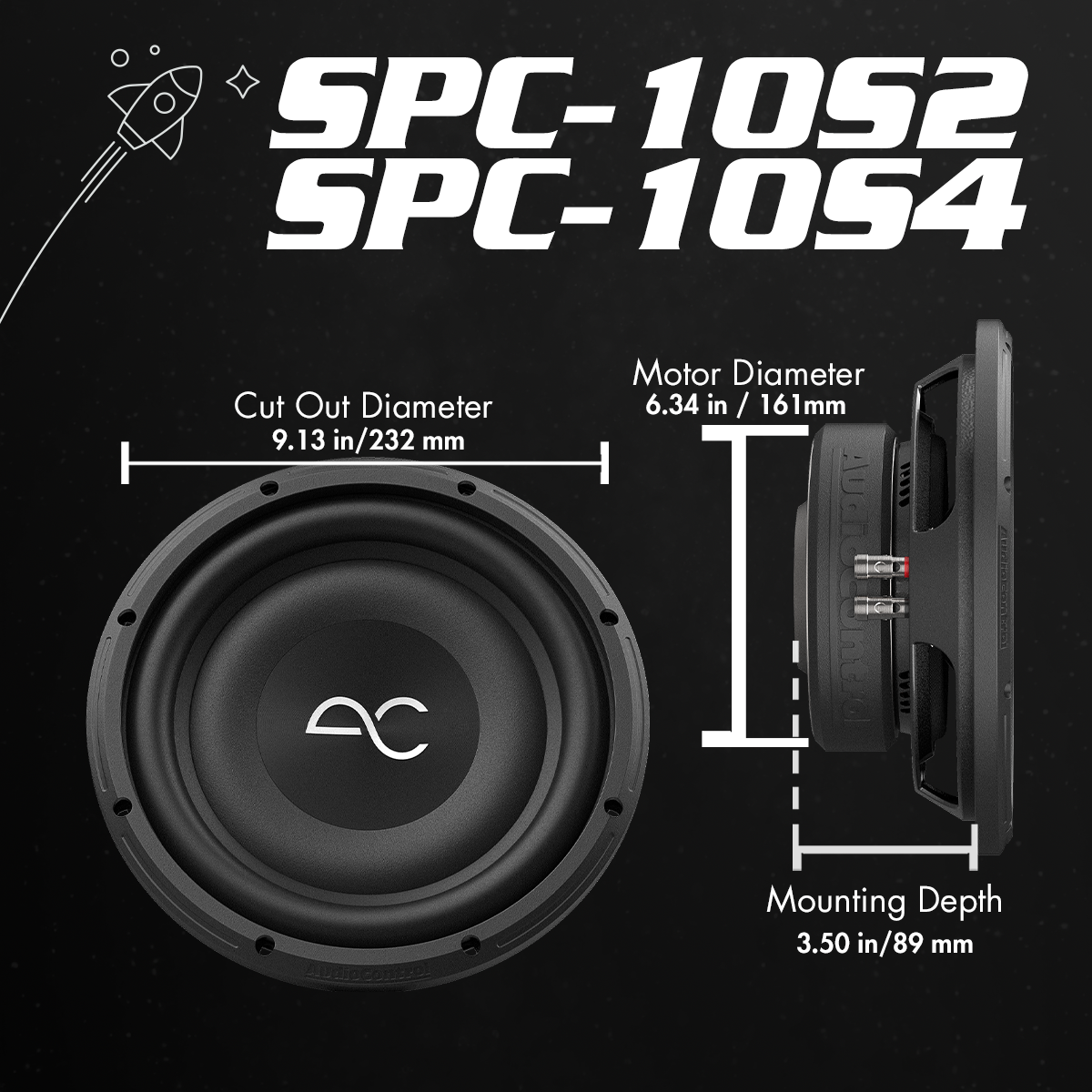 10" 400 Watt Space Series Low-Profile Subwoofer | 2-OHM & 4-OHM