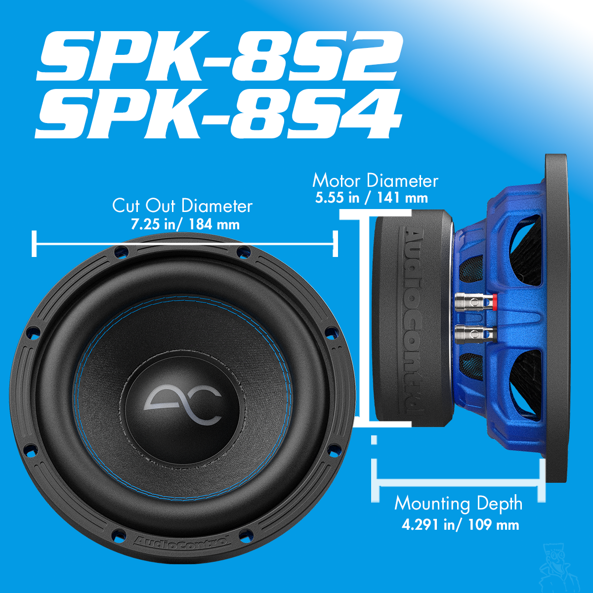 AudioControl Spike Series 8 Inch HighPerformance Subwoofer