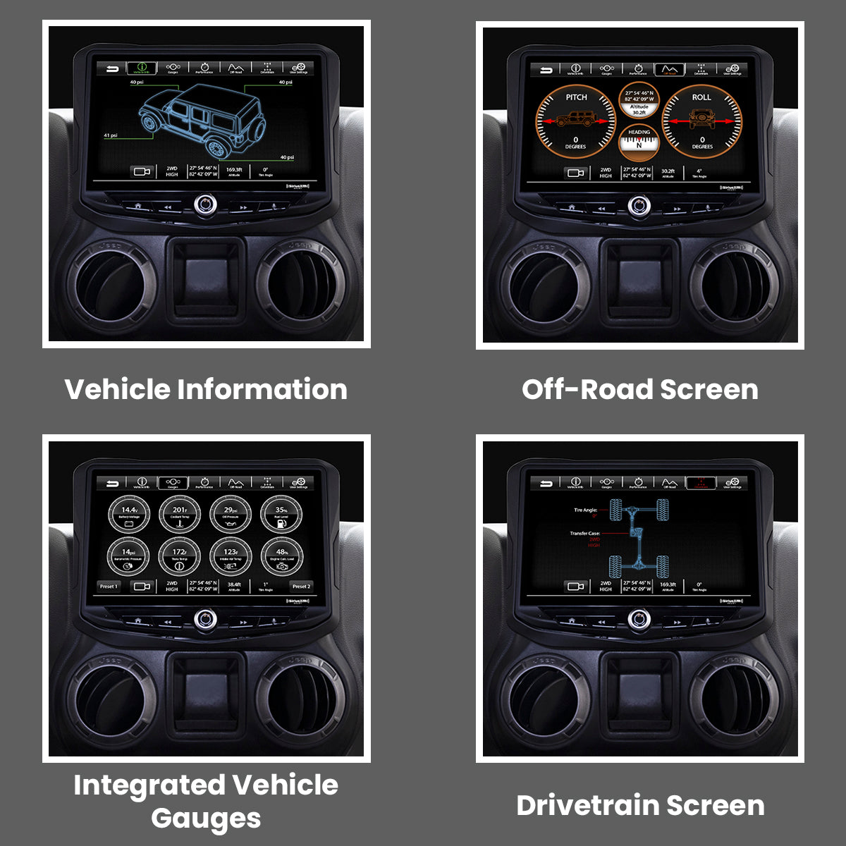 Jeep Wrangler JK (2011-18) HEIGH10 10-in Radio Kit, Fully