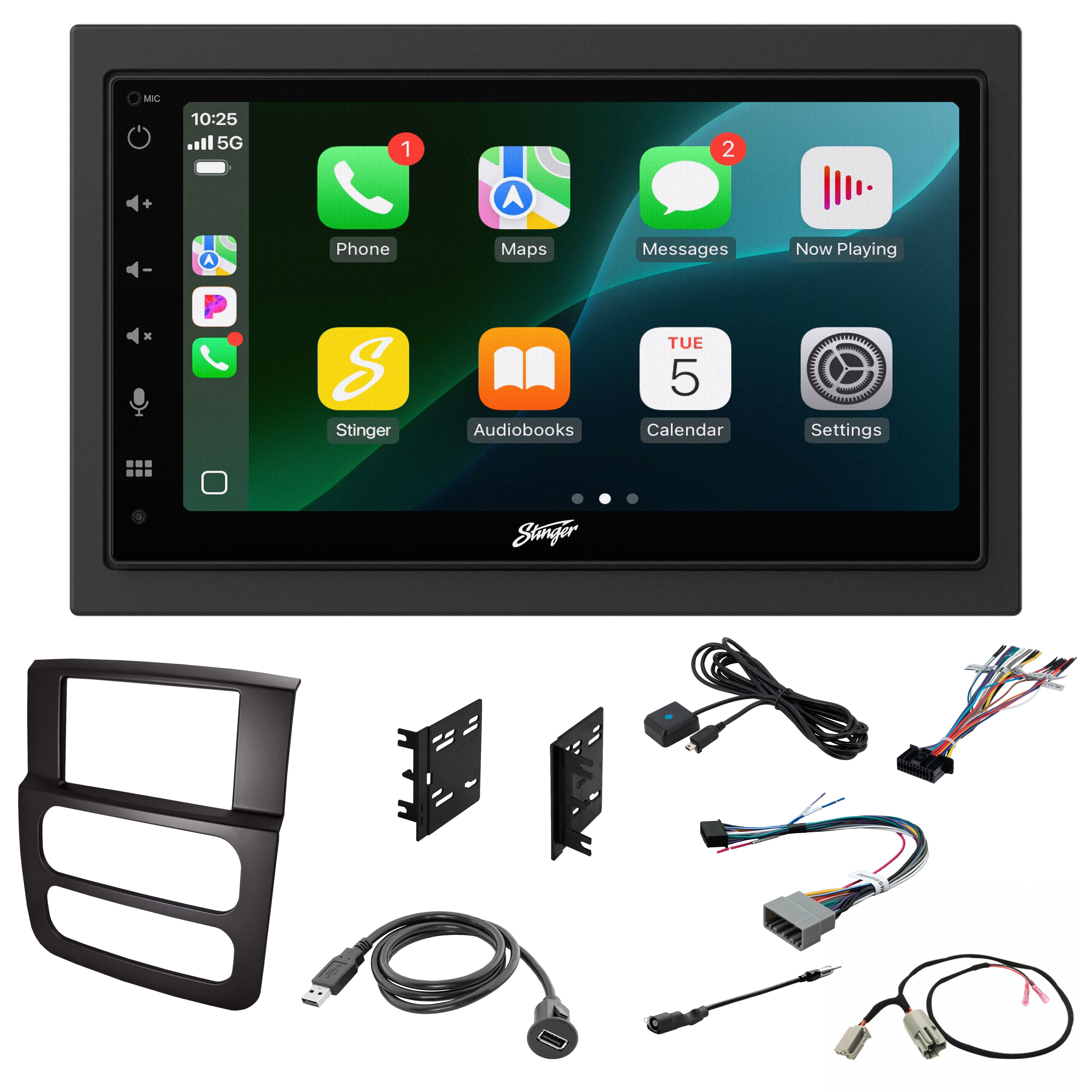 Dodge Ram Truck (2002-2005) Stinger 6.8" Double DIN Radio Kit | Plug-&-Play