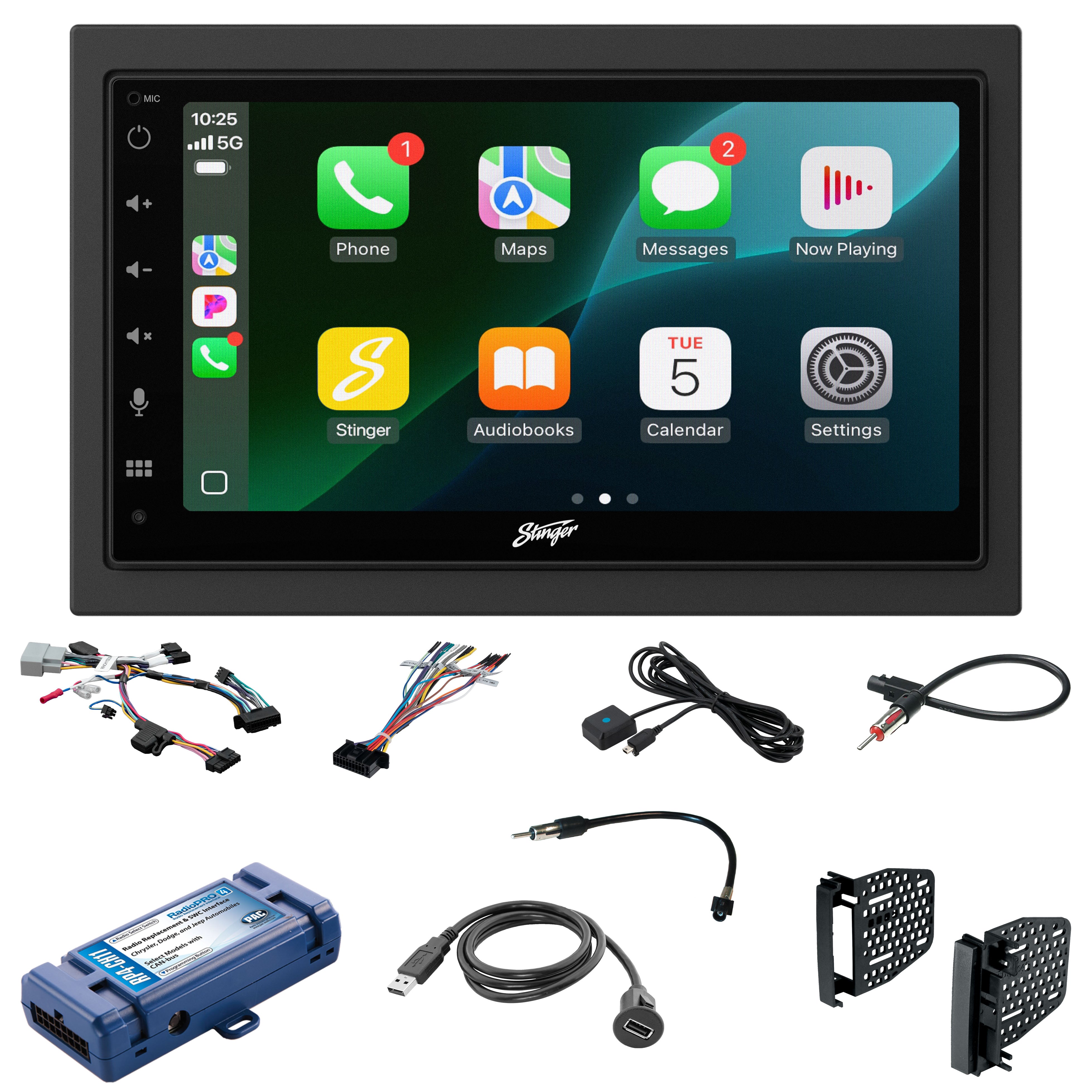 Jeep Wrangler JK (2007-2018) Stinger 6.8" Double DIN Radio Kit | Plug-&-Play