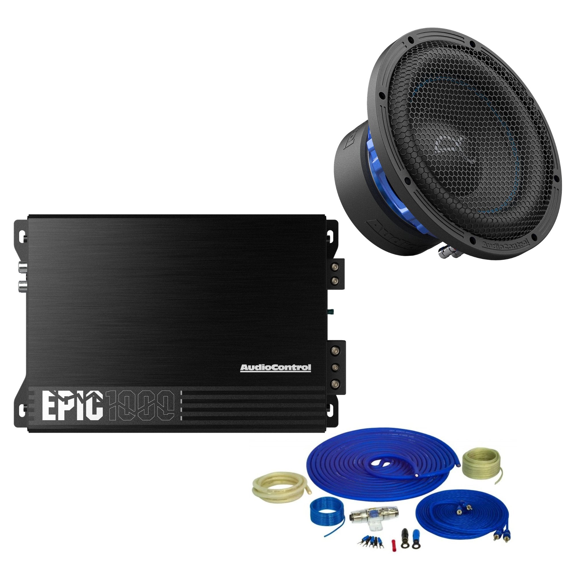 AudioControl EPIC1000 Amplifier Bundle with 10" Subwoofer & Wiring Kit