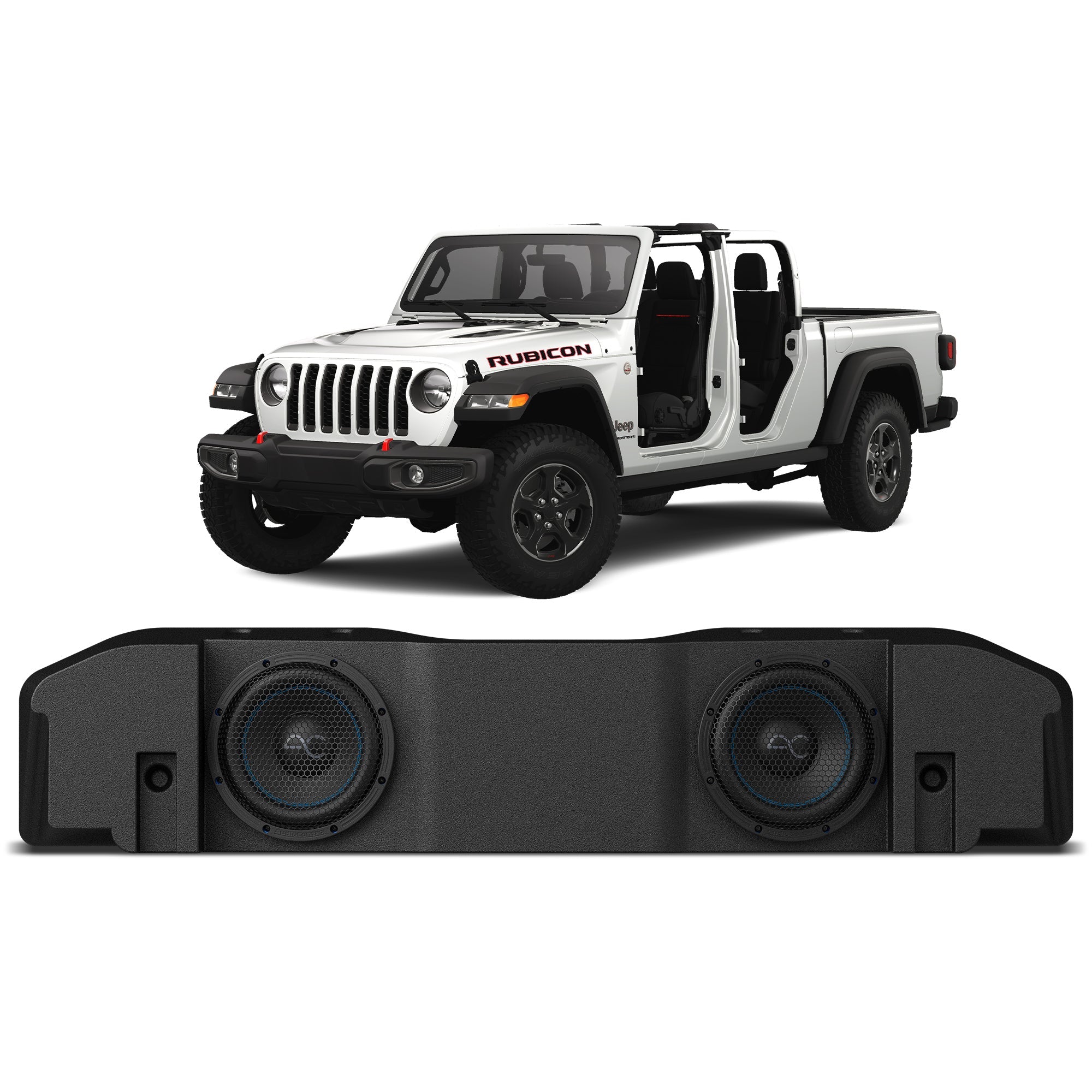 AudioControl Jeep Gladiator JT (2020 - 2024) Under Seat Dual 8" Loaded Subwoofer Enclosure (700 Watt RMS/1,000 Watt Max)