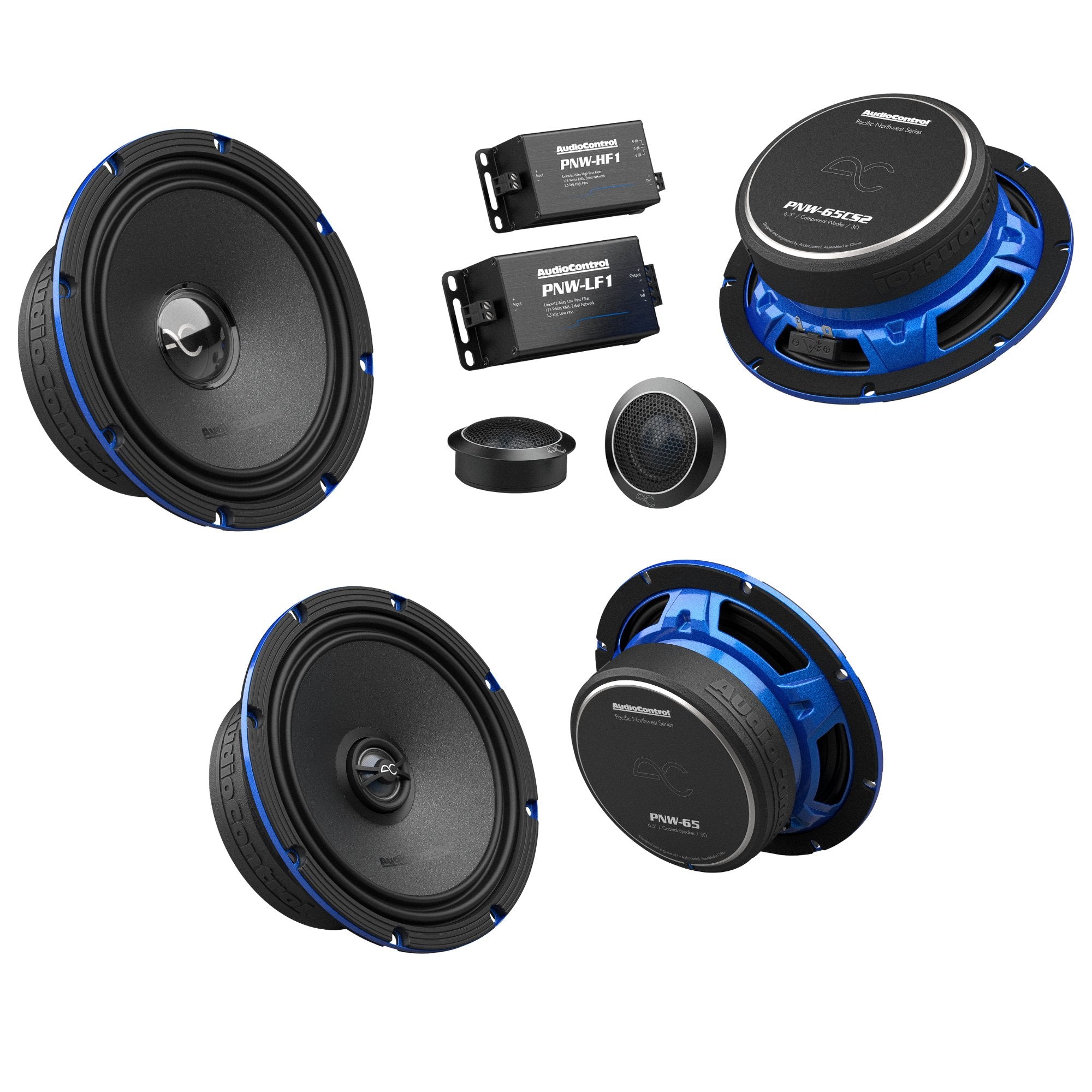 AudioControl PNW Speaker Bundle with 6.5" Component Front & 6.5" Coaxial Rear Speakers