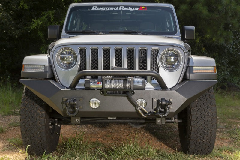 Rugged Ridge Spartan Front Bumper HCE W/Overrider 18-20 Jeep Wrangler JL/JT