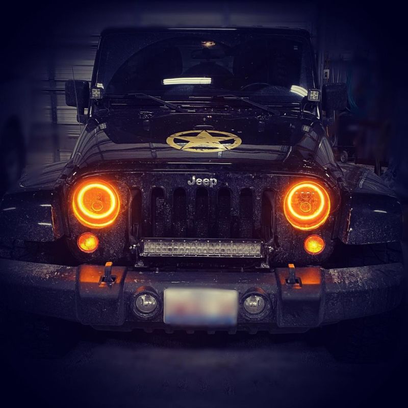Oracle 07-18 Jeep Wrangler JK Switchback LED Halo Headlights - Amber/White - Switchback SEE WARRANTY