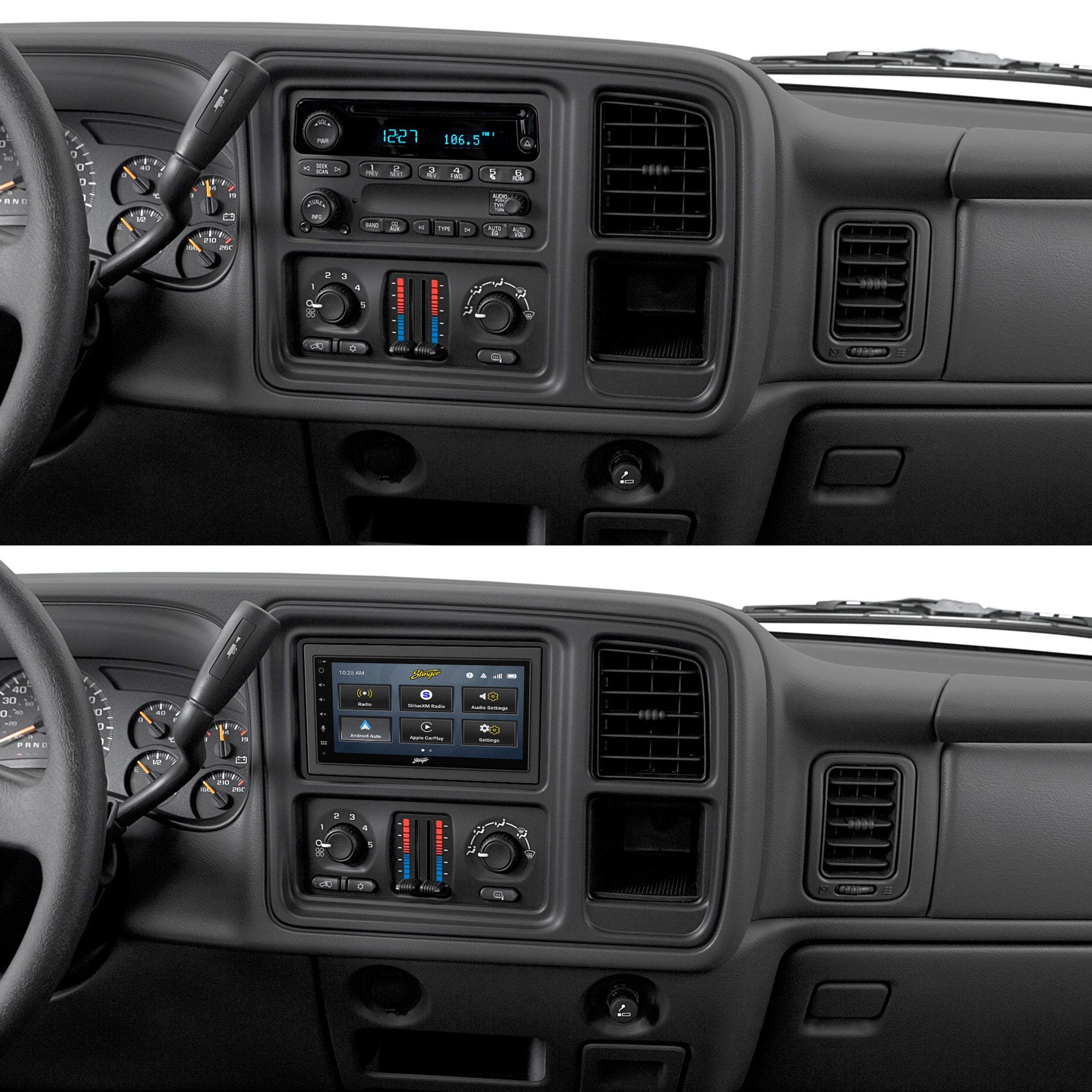 Chevy Silverado/GMC Sierra (2003 - 2007) Stinger 6.8" Double DIN Radio Kit | Plug - & - Play