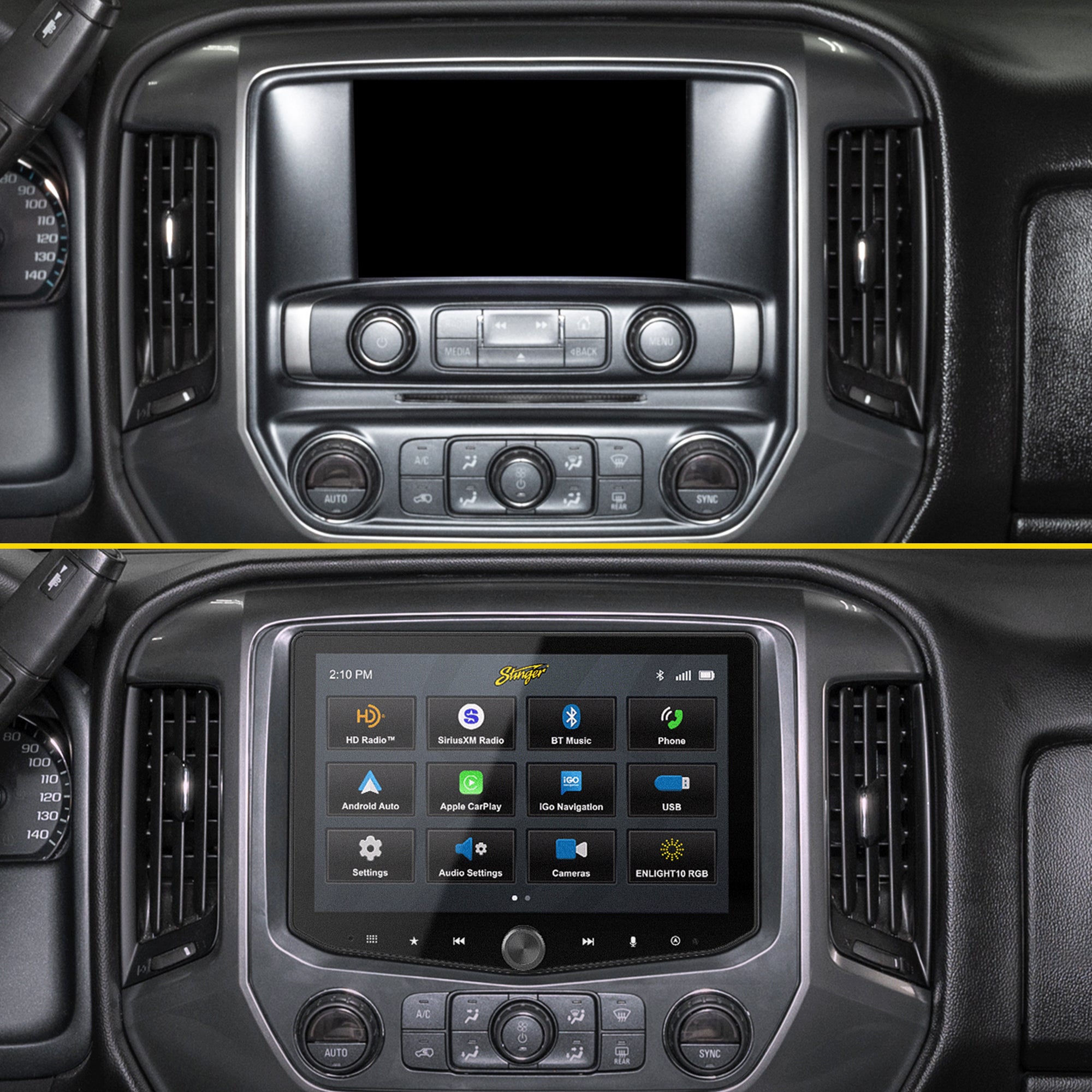 Chevy Silverado/GMC Sierra (2014 - 2018) HORIZON10 10" Plug - and - Play Radio Kit