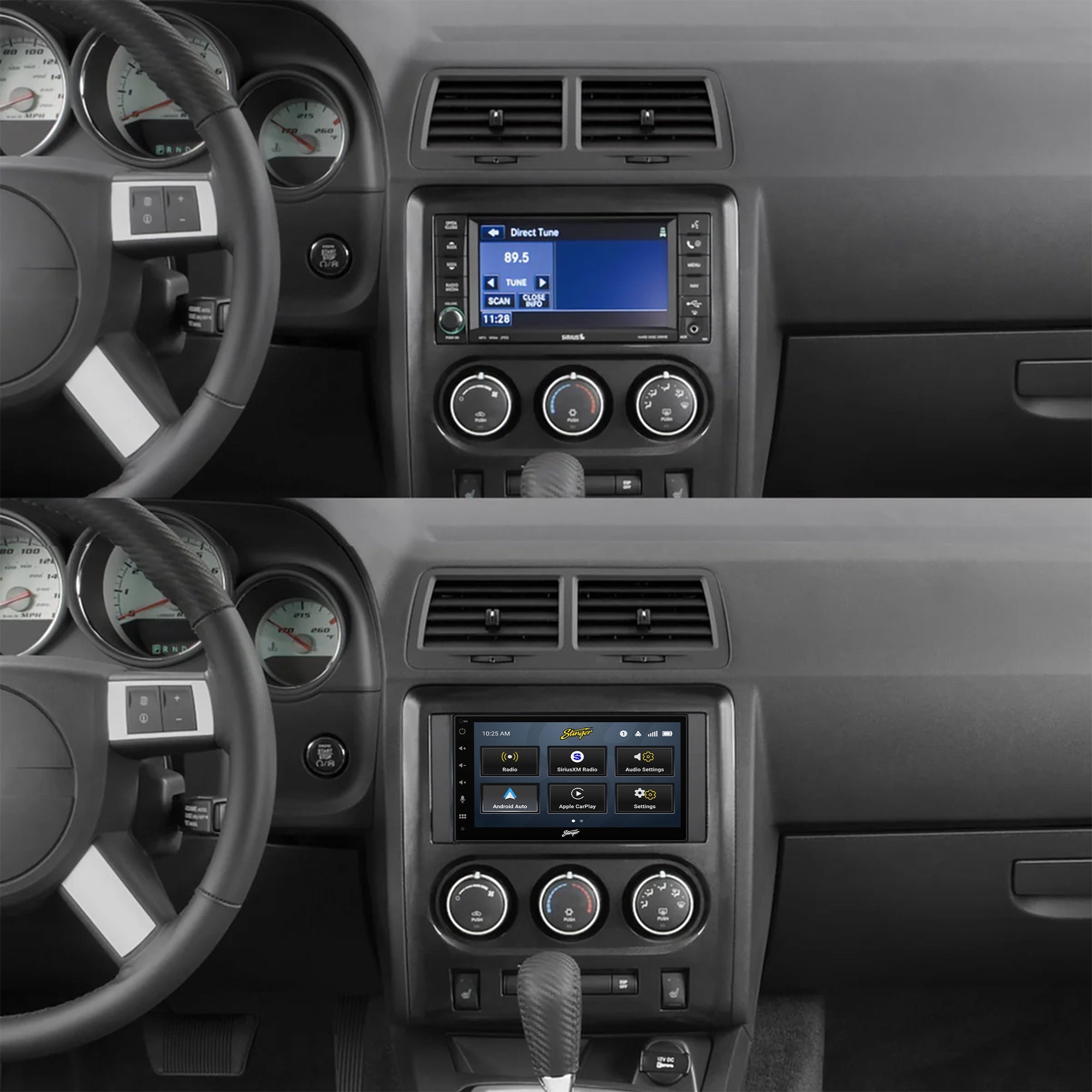 Dodge Challenger (2008 - 2014)/Charger (2008 - 2010) Stinger 6.8" Double DIN Radio Kit | Plug - & - Play