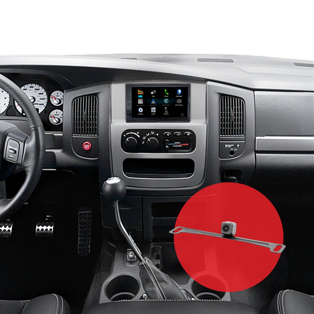 Dodge Ram Truck (2002 - 2005) 6.8" Plug - and - Play Radio Kit with Backup Camera Kit | New Model Radio