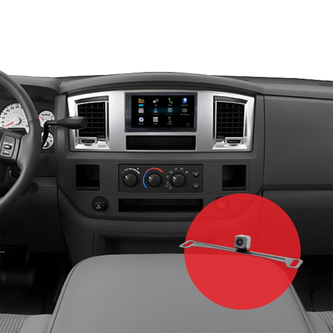 Dodge Ram Truck (2006 - 2008) 6.8" Plug - and - Play Radio Kit with Backup Camera Kit | New Model Radio