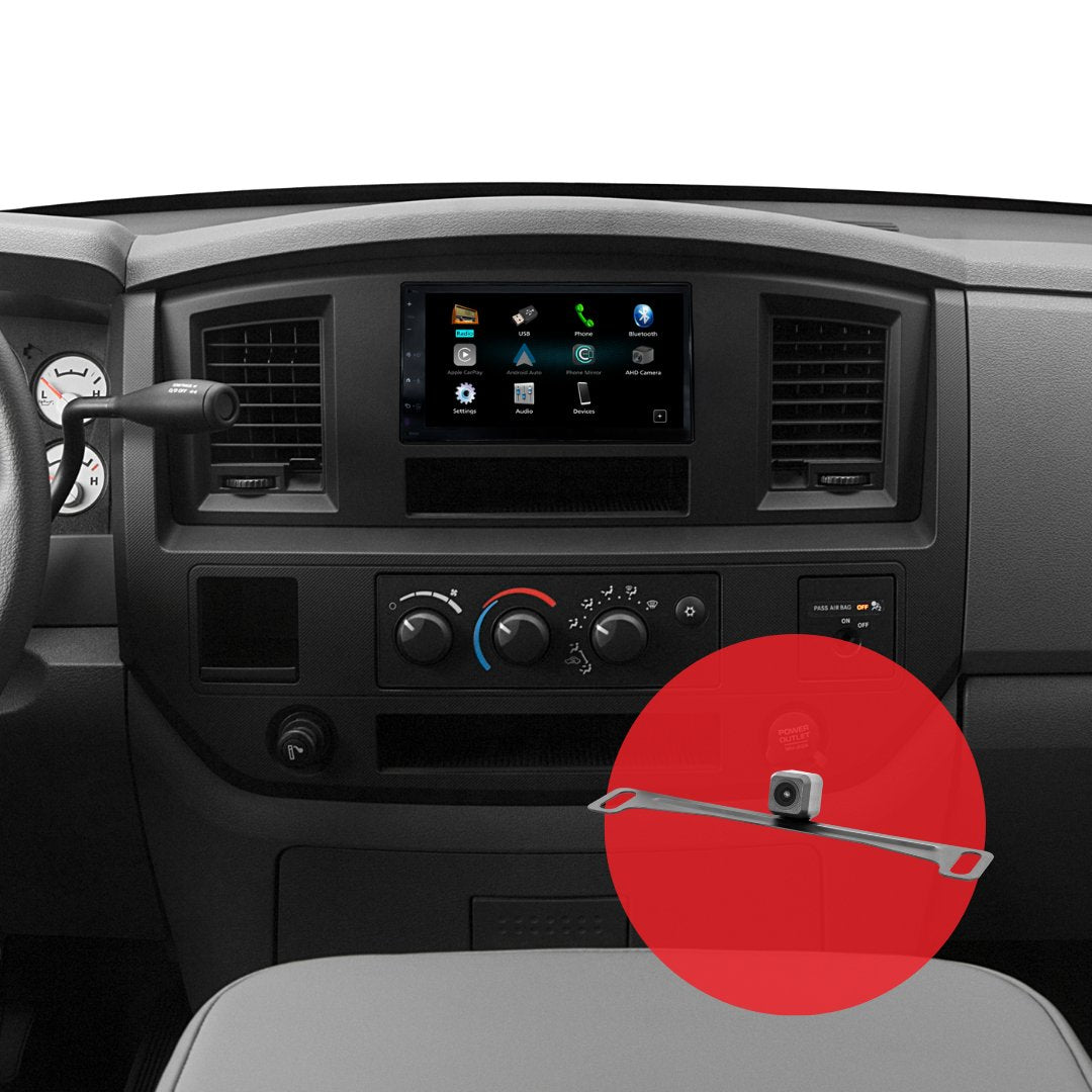 Dodge Ram Truck (2006 - 2008) 6.8" Plug - and - Play Radio Kit with Backup Camera Kit | New Model Radio