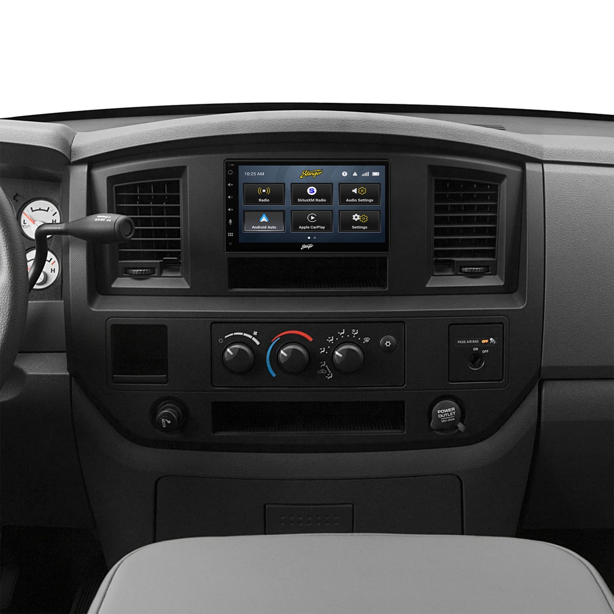 Dodge Ram Truck (2006 - 2008) Stinger 6.8" Double DIN Radio Kit | Plug - & - Play