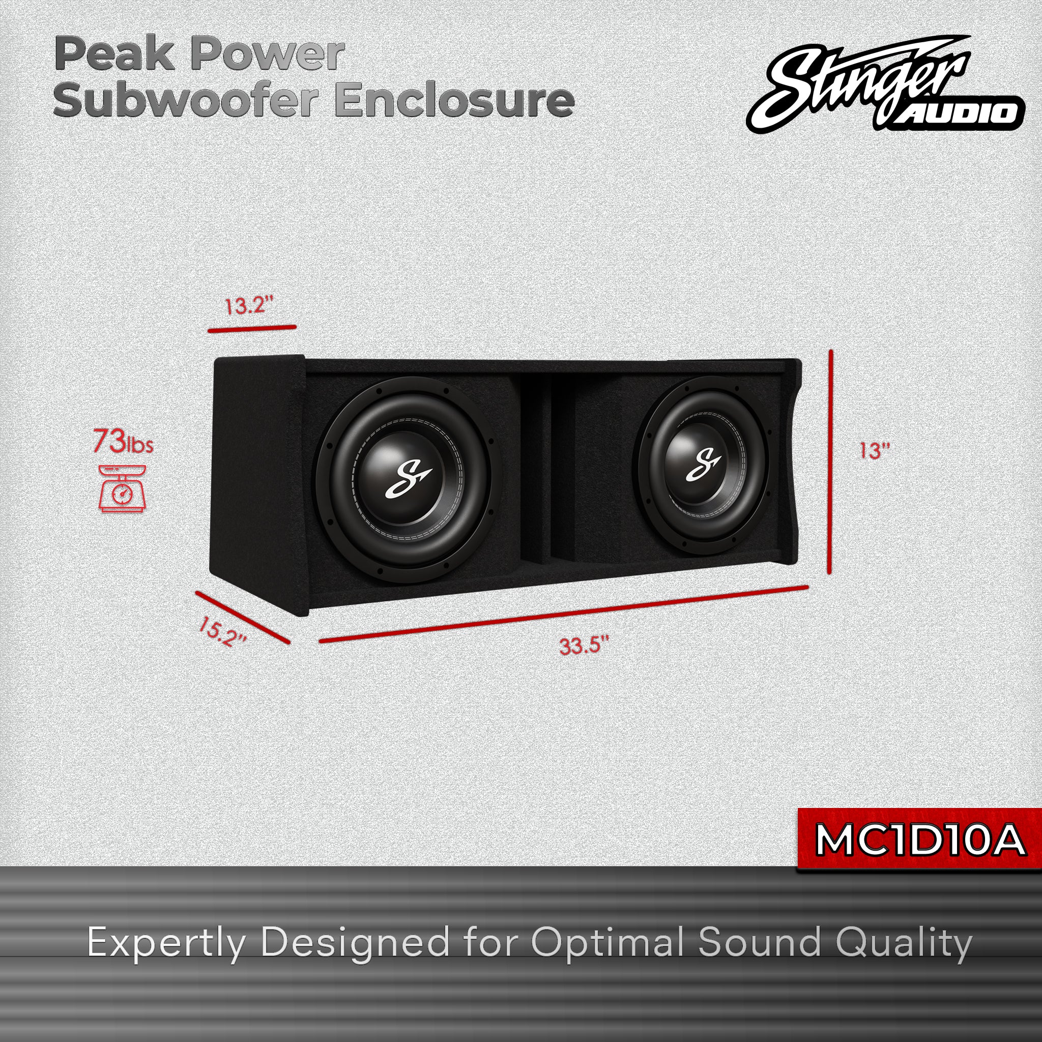 Dual 10" 1,400 Watt (RMS) Loaded Ported Subwoofer Enclosure (1,400 Watts RMS/2,400 Watts Max) Bass Package with Amplifier & Complete Wiring Kit