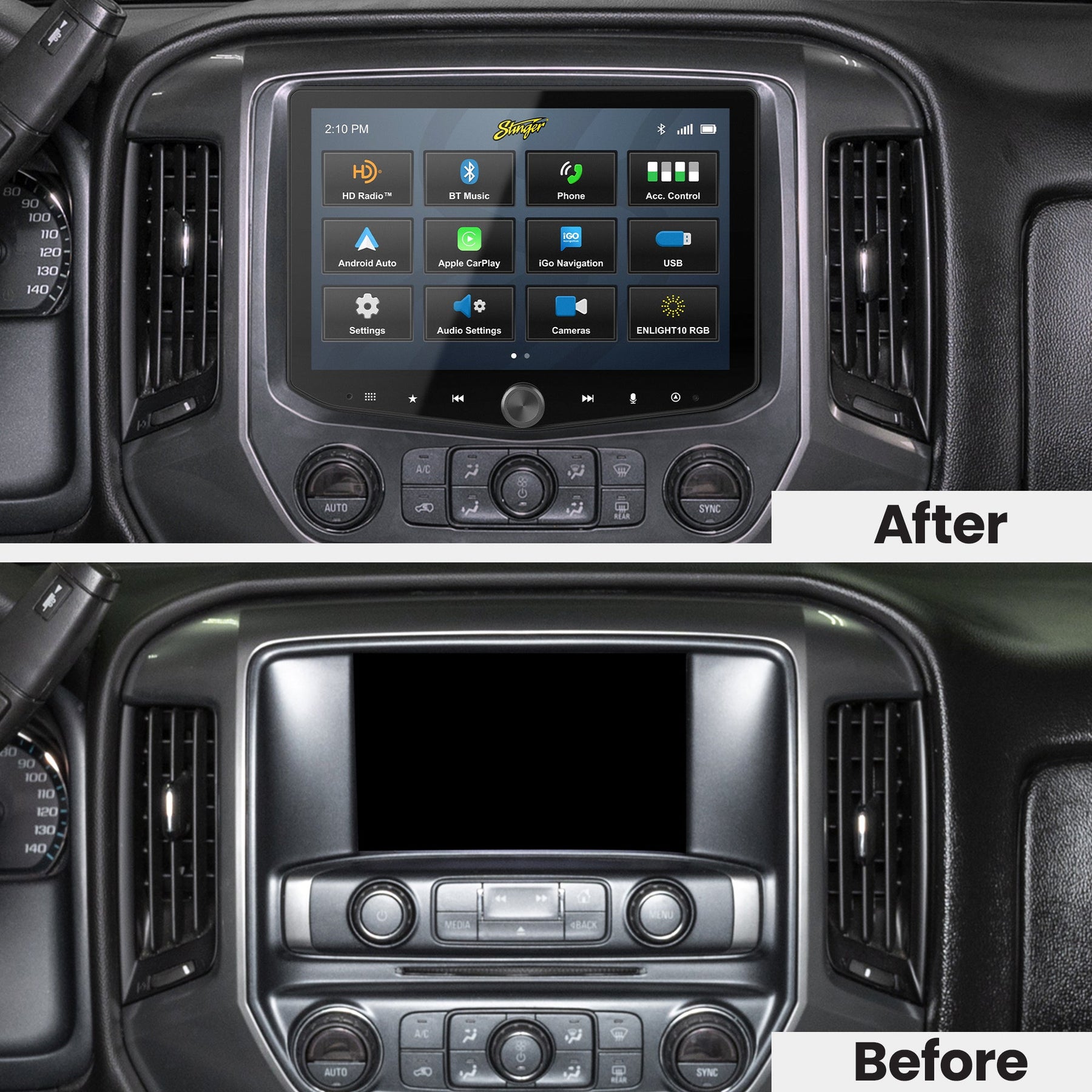 HEIGH10+ Chevy Silverado/GMC Sierra (2014-2018) 10 Radio Kit