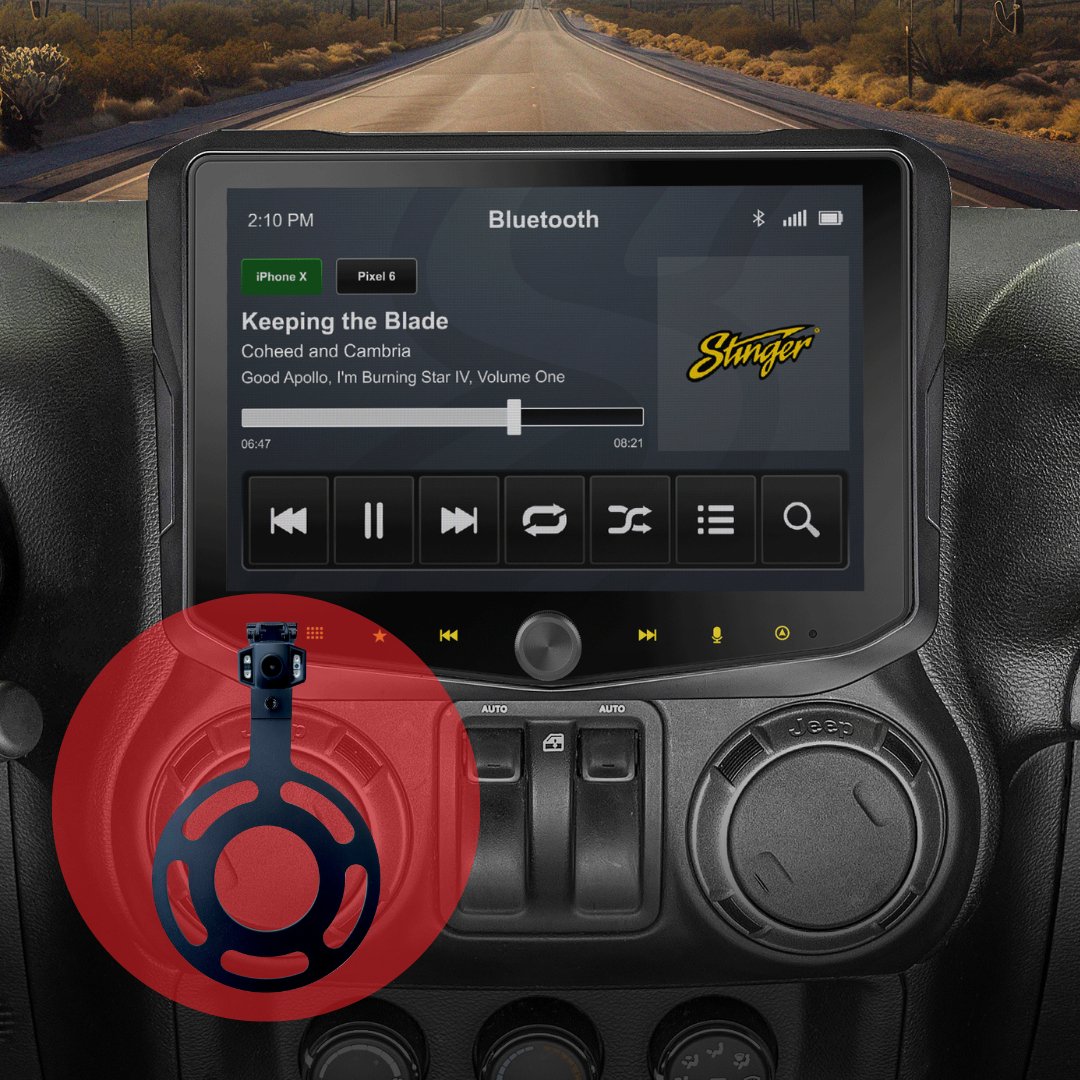 HEIGH10+ Jeep Wrangler JK (2011 - 2018) 10" Radio Fully Integrated Kit with Backup Camera & Spare Tire Mount