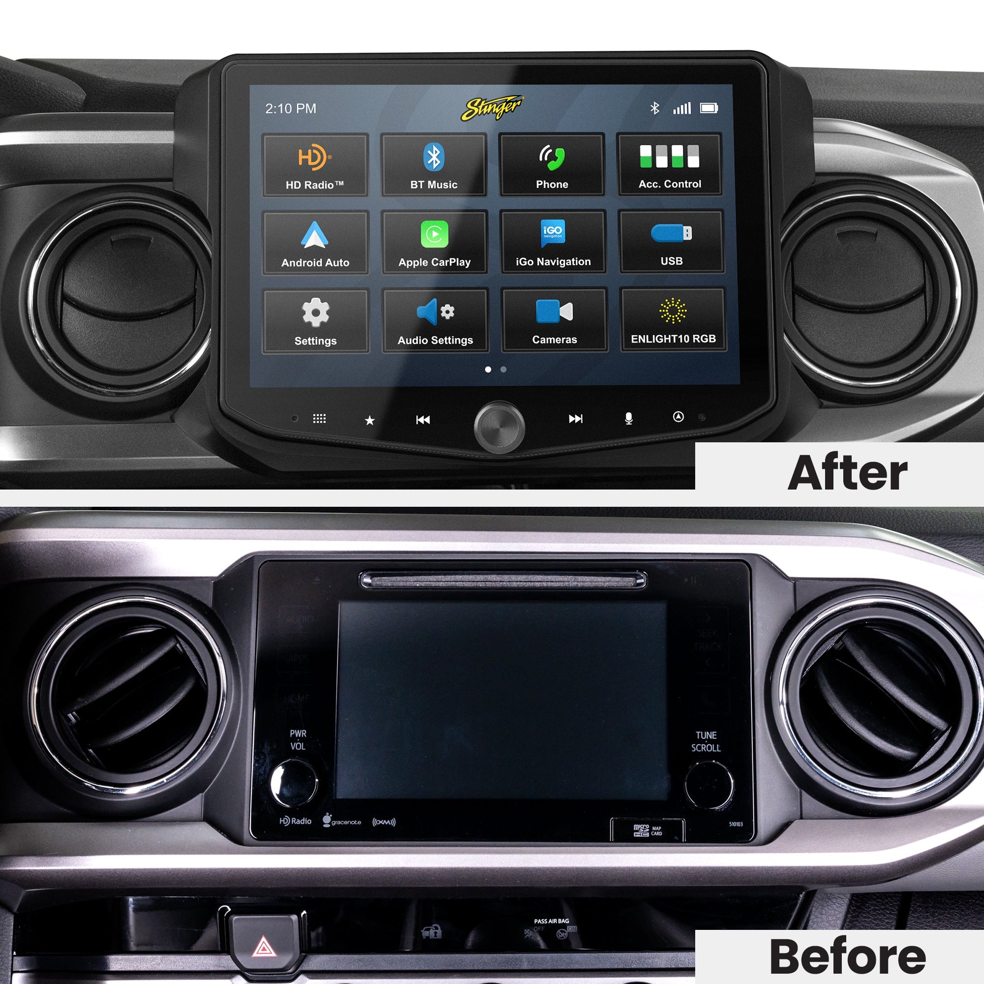 HEIGH10+ Toyota Tacoma (2016 - 2023) 10" Plug - and - Play Radio Kit