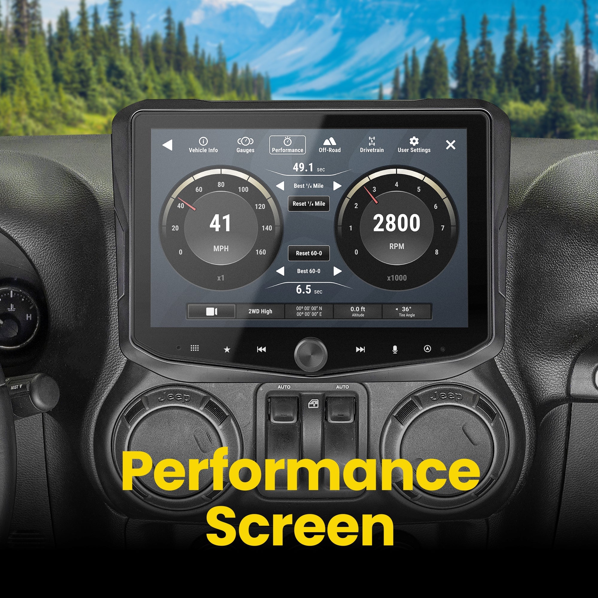 HORIZON10 Jeep Wrangler JK (2011 - 2018) 10" Radio Fully Integrated Kit | Displays Vehicle Information and Off - Road Mode